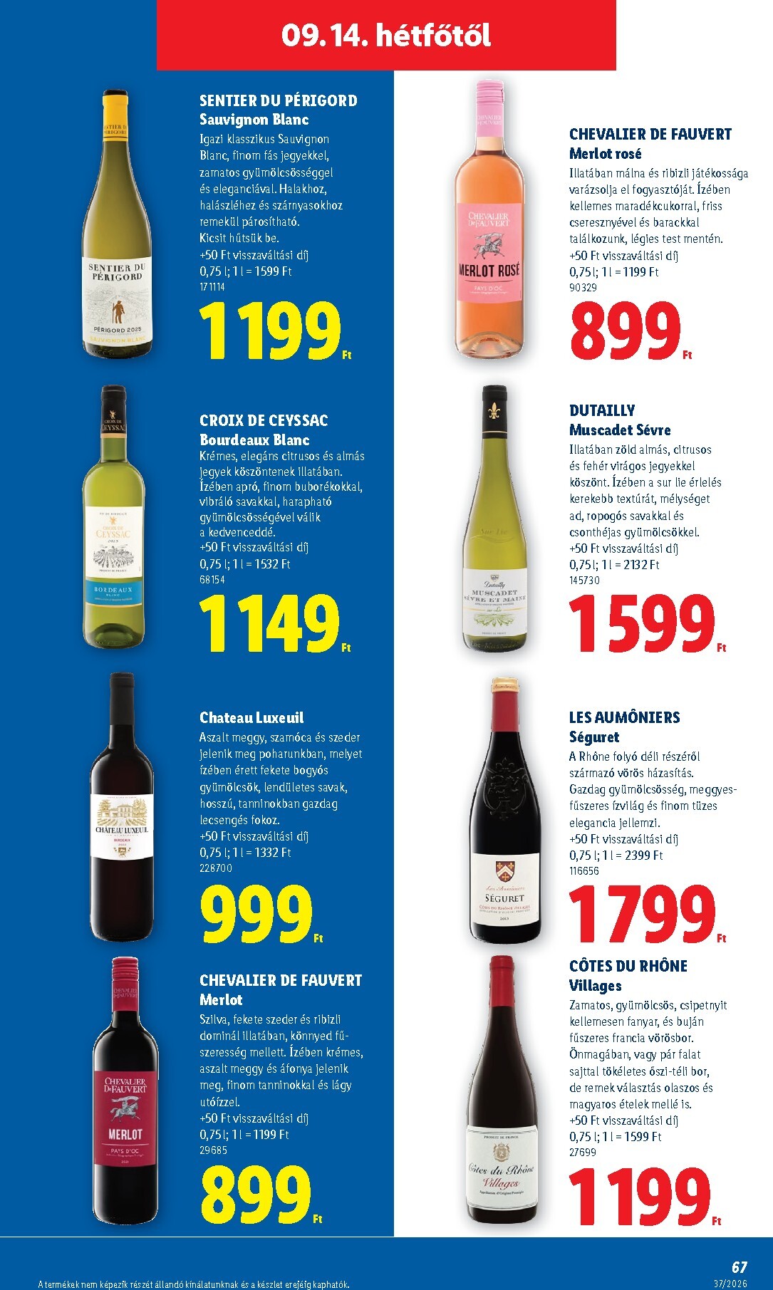lidl - Aktuális Lidl szórólap érvényes csütörtöktől 2026.09.10.-től szerdától 2026.09.16.-ig - page: 67