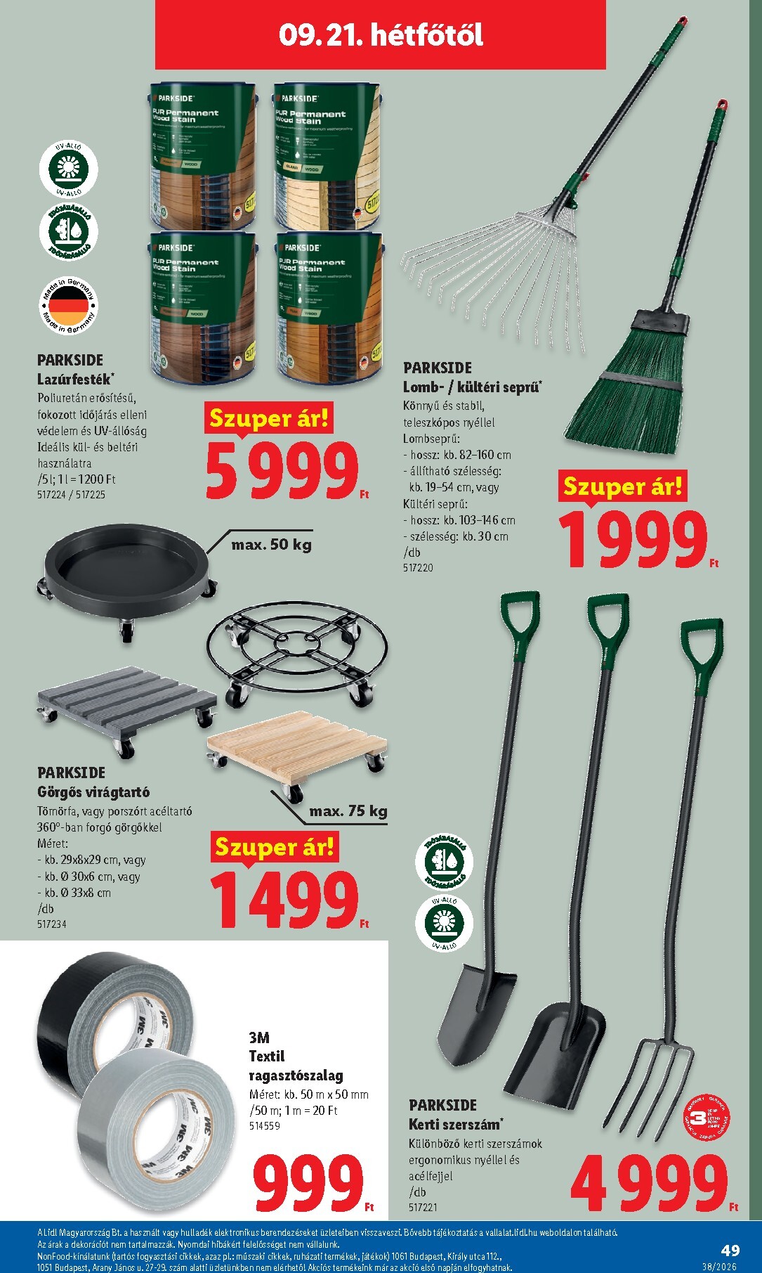 lidl - Lidl hirdetmény a következő hétre csütörtöktől 2026.09.17.-tól szerdától 2026.09.23.-ig - page: 49