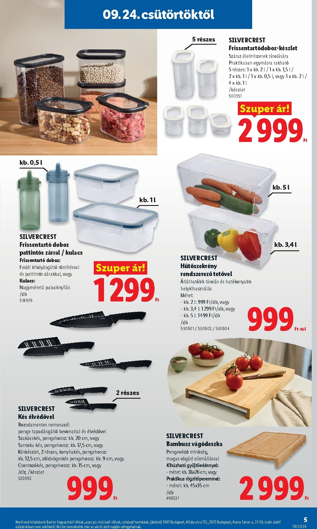 lidl - Lidl - Nonfood kínálatunk - 39. hét hirdetmény a következő hétre csütörtöktől 2026.09.24.-tól szerdától 2026.09.30.-ig - page: 5