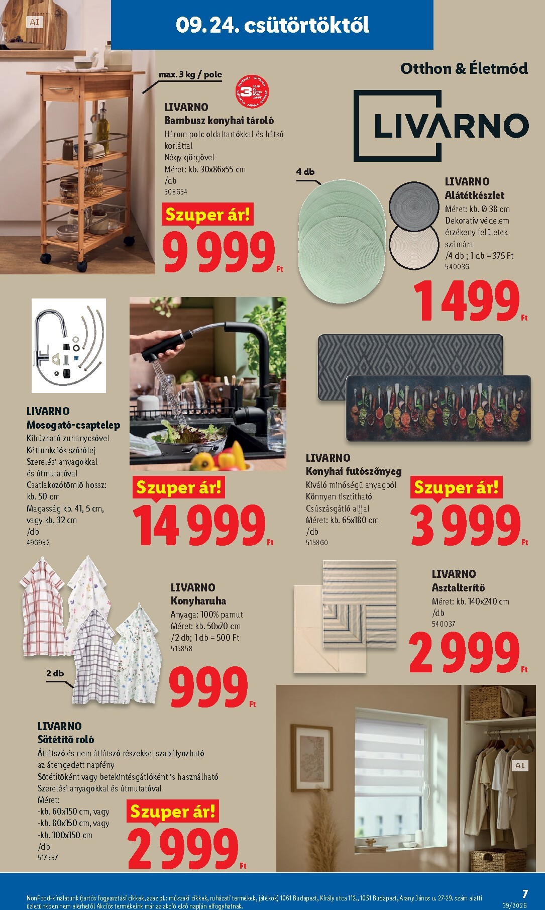 lidl - Lidl - Nonfood kínálatunk - 39. hét hirdetmény a következő hétre csütörtöktől 2026.09.24.-tól szerdától 2026.09.30.-ig - page: 7