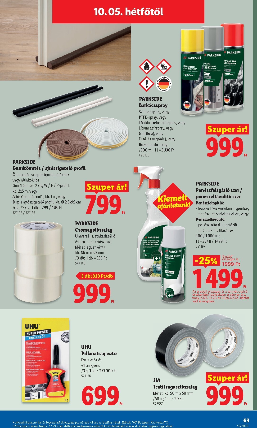 lidl - Lidl hirdetmény a következő hétre csütörtöktől 2026.10.01.-tól szerdától 2026.10.07.-ig - page: 63
