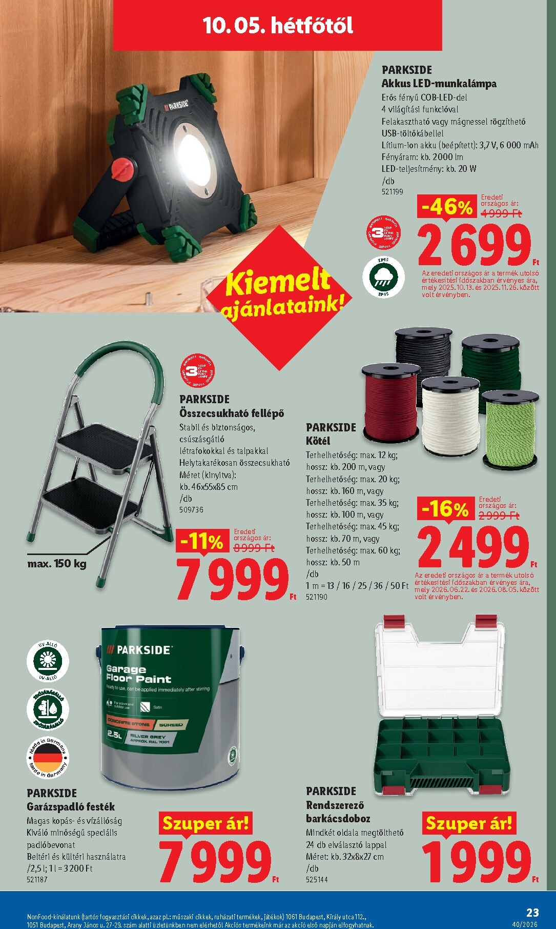 lidl - Lidl - Nonfood kínálatunk hirdetmény a következő hétre csütörtöktől 2026.10.01.-tól szerdától 2026.10.07.-ig - page: 23