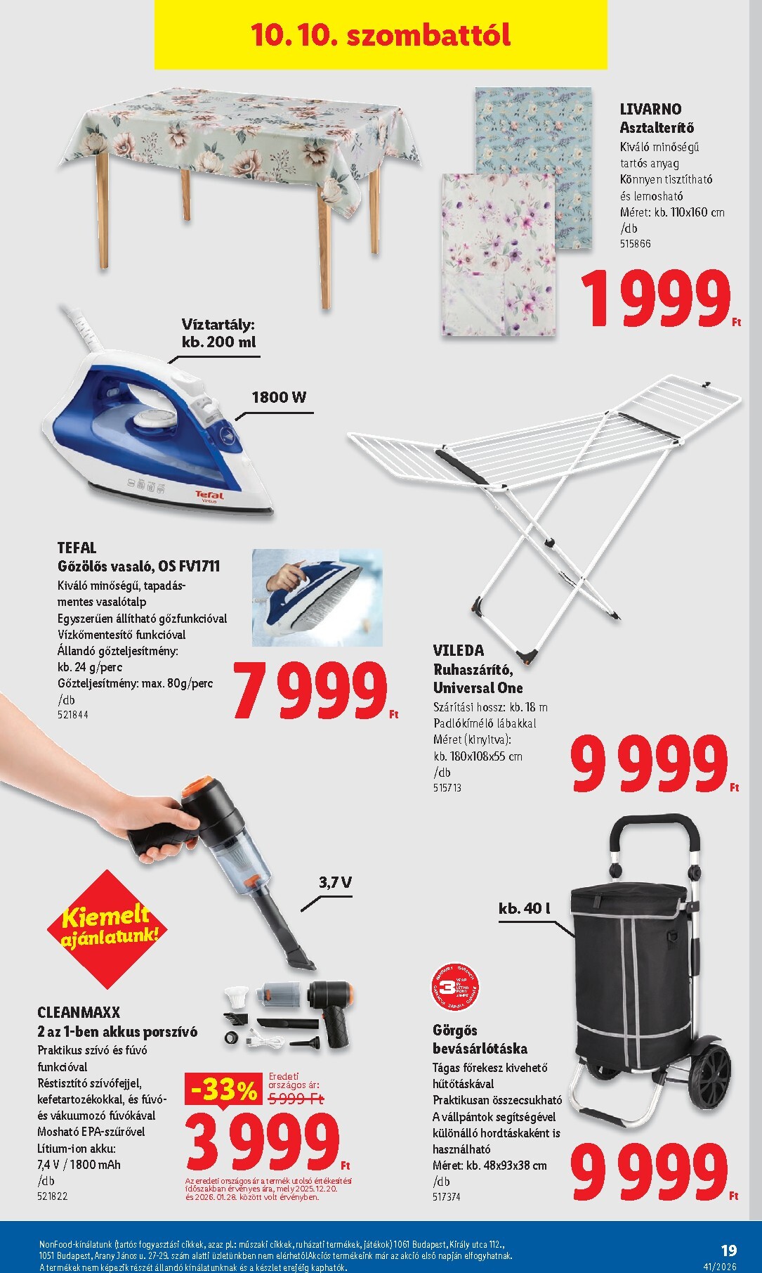 lidl - Lidl - Nonfood hirdetmény a következő hétre csütörtöktől 2026.10.08.-tól szerdától 2026.10.14.-ig - page: 19