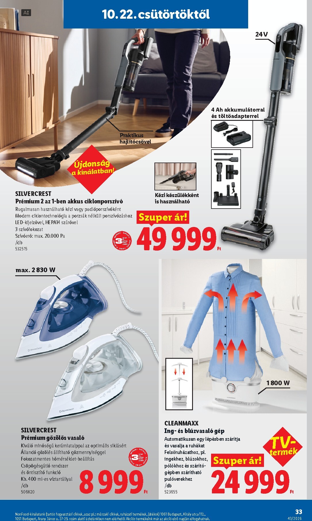 lidl - Lidl hirdetmény a következő hétre csütörtöktől 2026.10.22.-tól szerdától 2026.10.28.-ig - page: 33