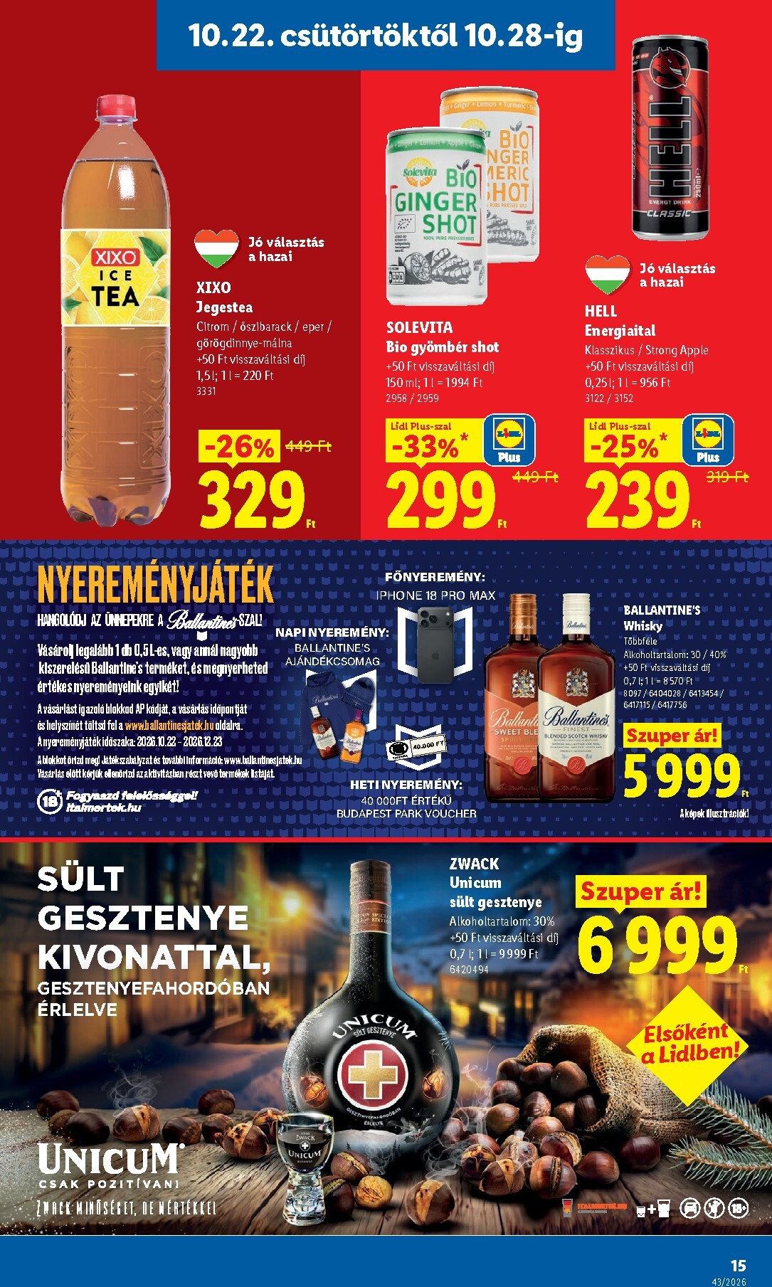 lidl - Lidl hirdetmény a következő hétre csütörtöktől 2026.10.22.-tól szerdától 2026.10.28.-ig - page: 15