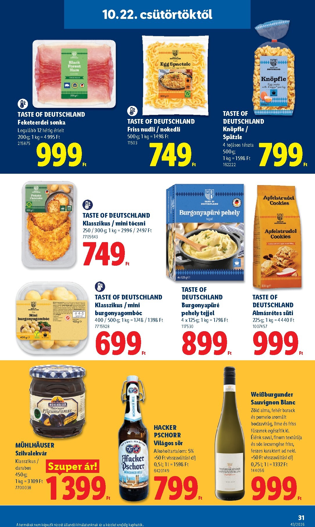 lidl - Lidl hirdetmény a következő hétre csütörtöktől 2026.10.22.-tól szerdától 2026.10.28.-ig - page: 31