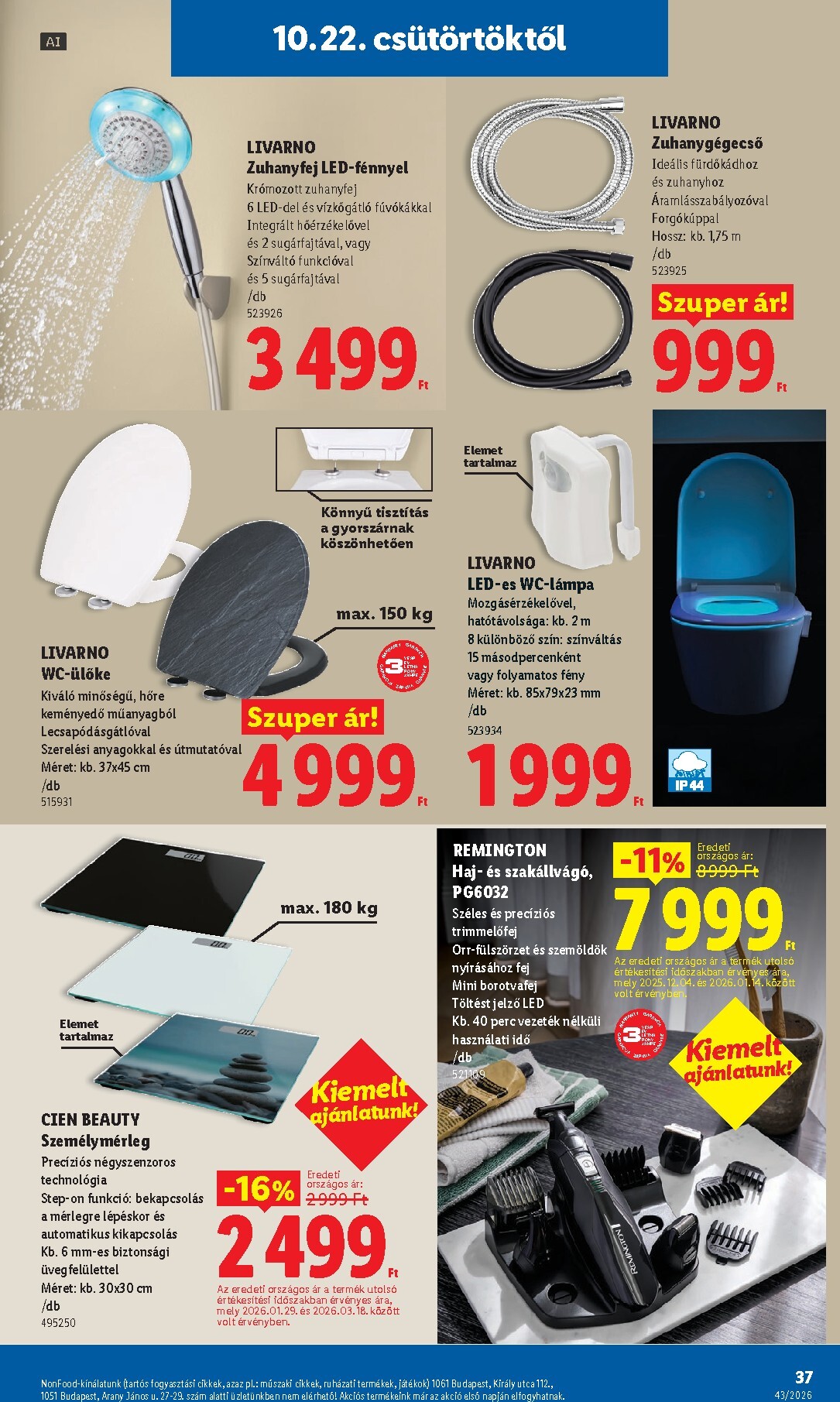 lidl - Lidl hirdetmény a következő hétre csütörtöktől 2026.10.22.-tól szerdától 2026.10.28.-ig - page: 37