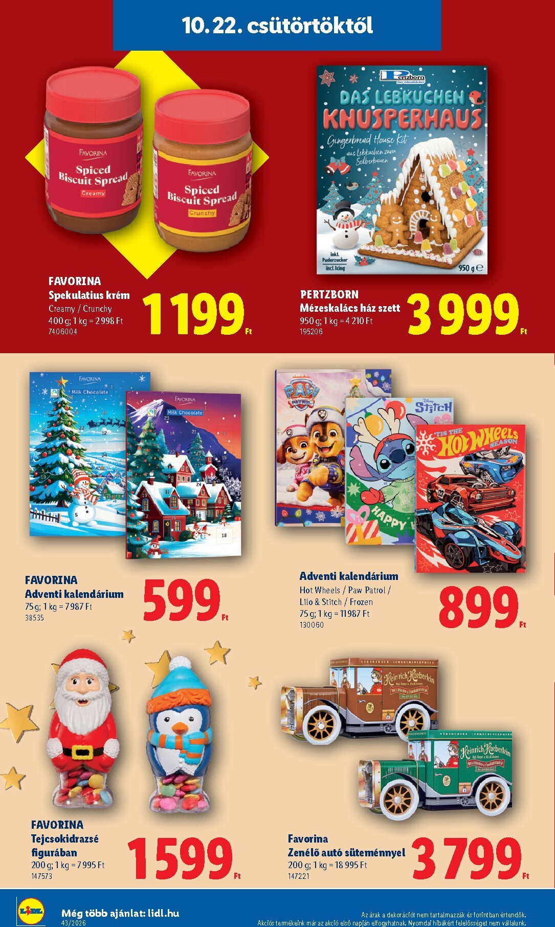 lidl - A jövőbeli Lidl - Favorina akciós újság csütörtöktől 2026.10.22.-tól csütörtöktől 2026.12.24.-ig érvényes. - page: 10