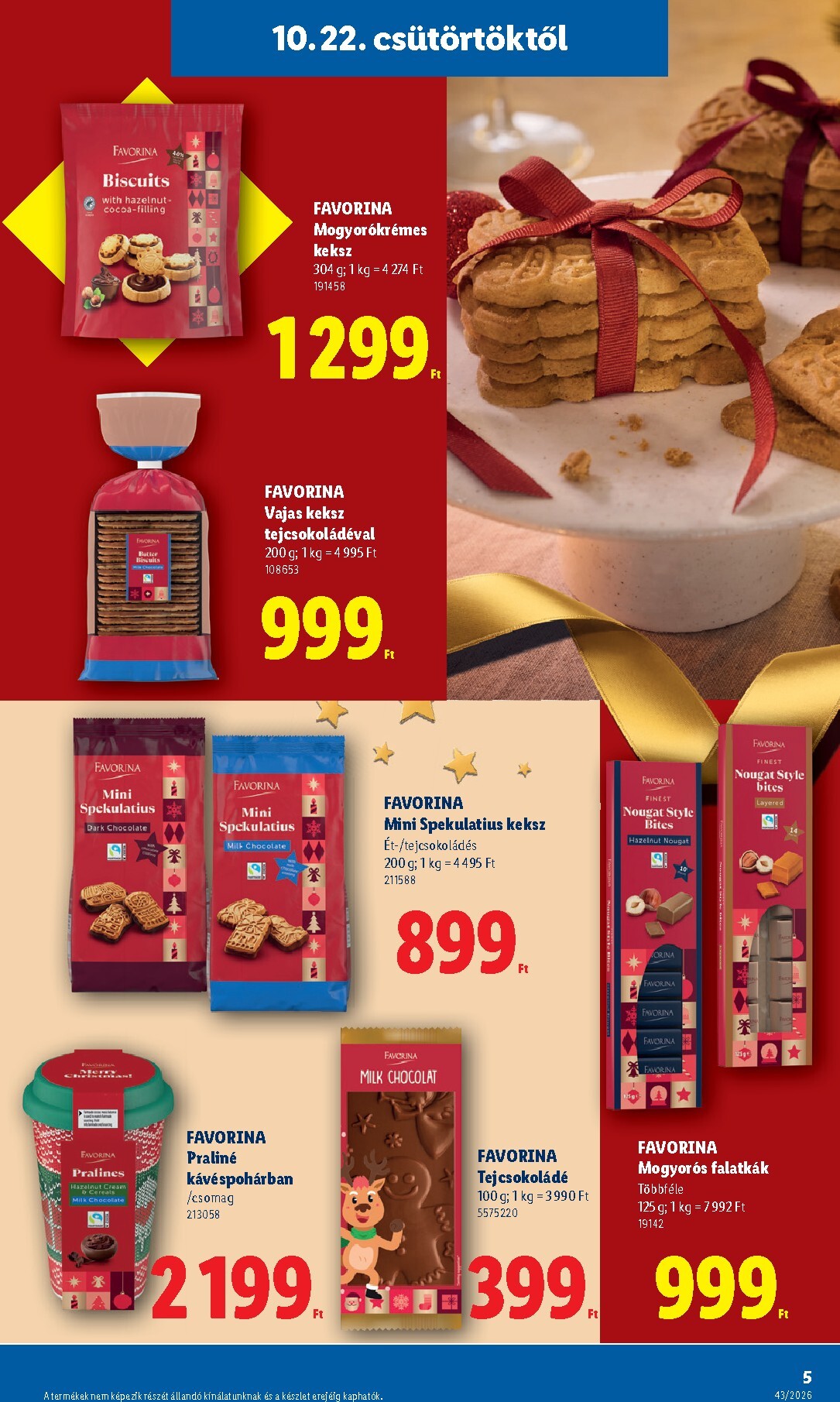 lidl - A jövőbeli Lidl - Favorina akciós újság csütörtöktől 2026.10.22.-tól csütörtöktől 2026.12.24.-ig érvényes. - page: 5