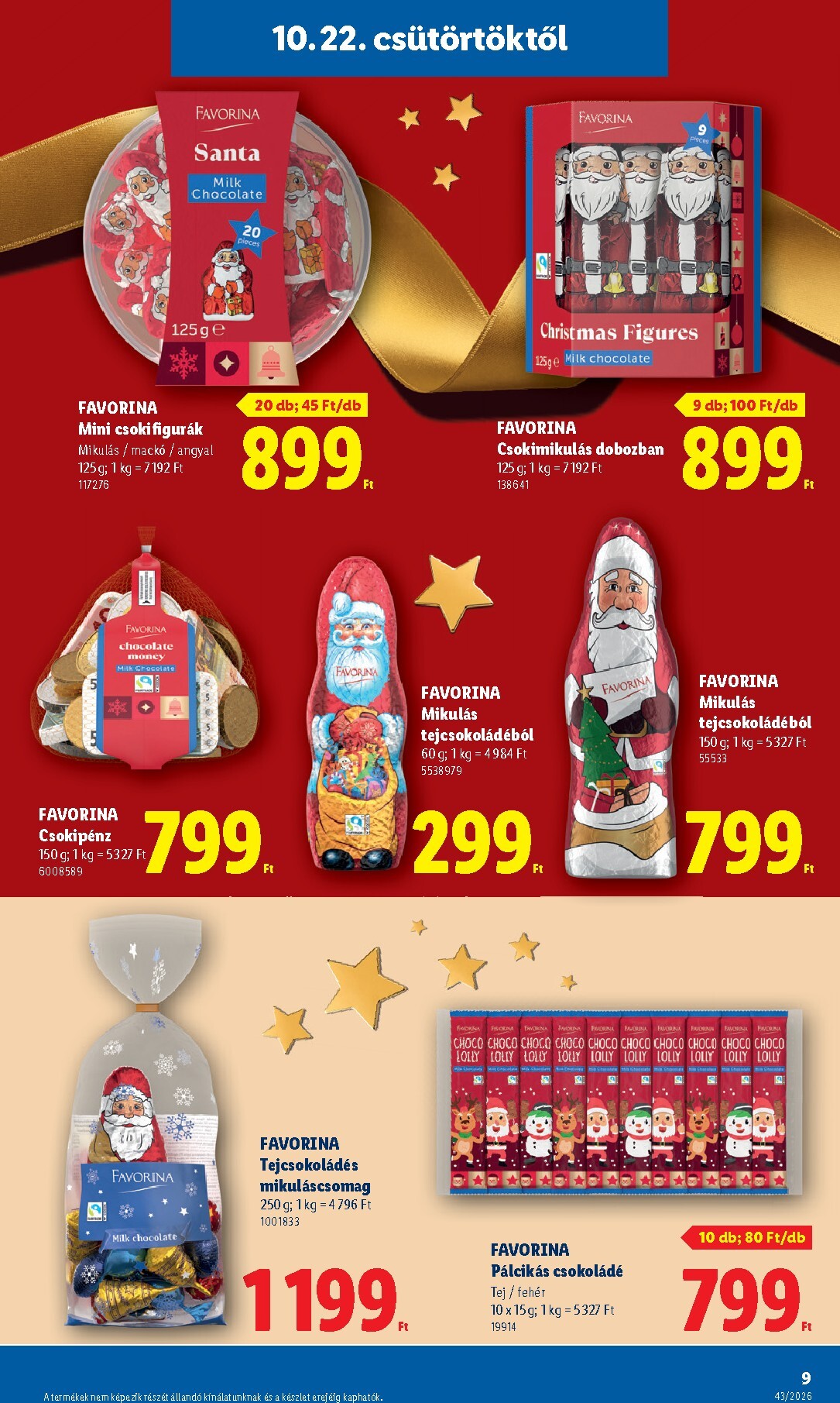 lidl - A jövőbeli Lidl - Favorina akciós újság csütörtöktől 2026.10.22.-tól csütörtöktől 2026.12.24.-ig érvényes. - page: 9