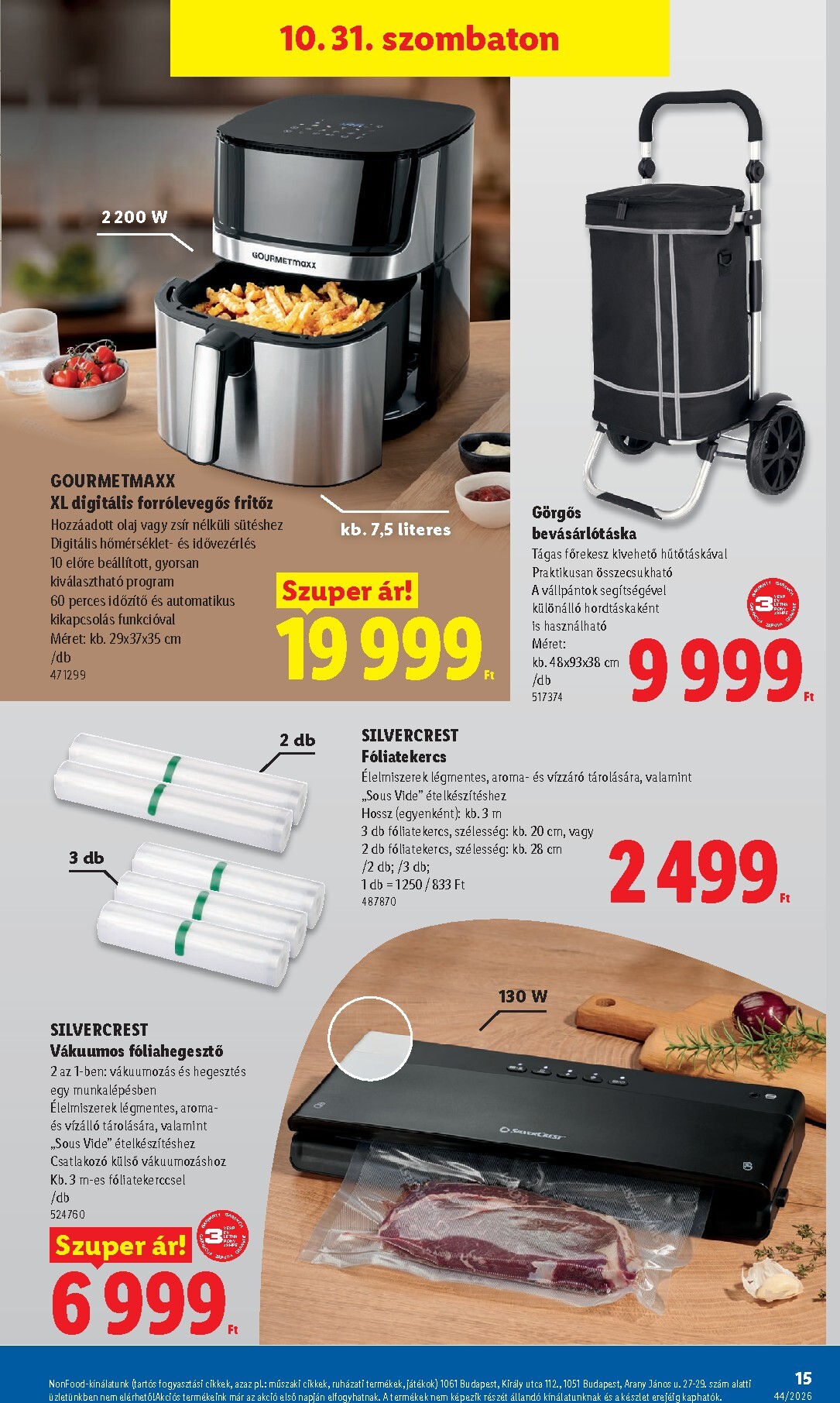 lidl - Lidl - Nonfood hirdetmény a következő hétre csütörtöktől 2026.10.29.-tól szerdától 2026.11.04.-ig - page: 15