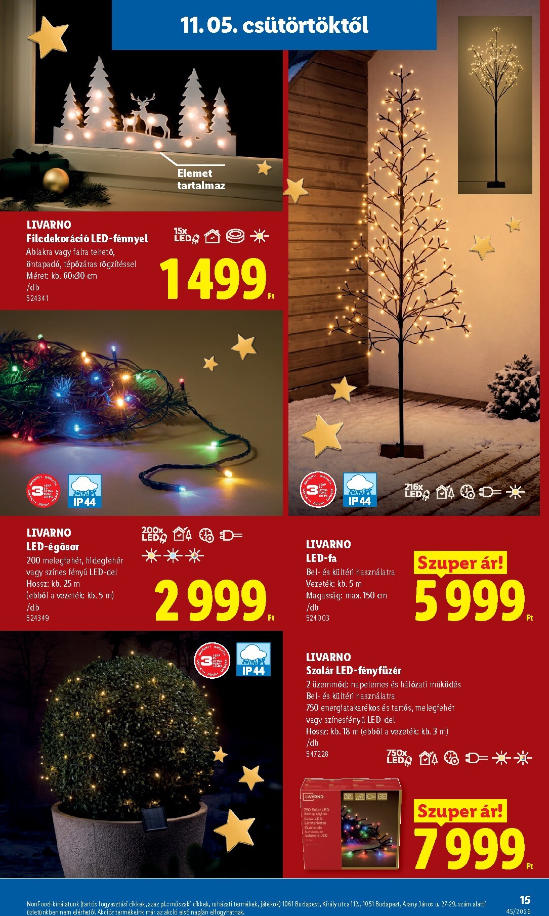 lidl - Lidl - Dekoráció katalógus hirdetmény a következő hétre csütörtöktől 2026.11.05.-tól szerdától 2026.11.11.-ig - page: 15