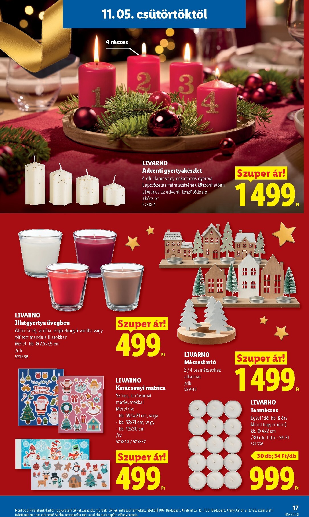lidl - Lidl - Dekoráció katalógus hirdetmény a következő hétre csütörtöktől 2026.11.05.-tól szerdától 2026.11.11.-ig - page: 17