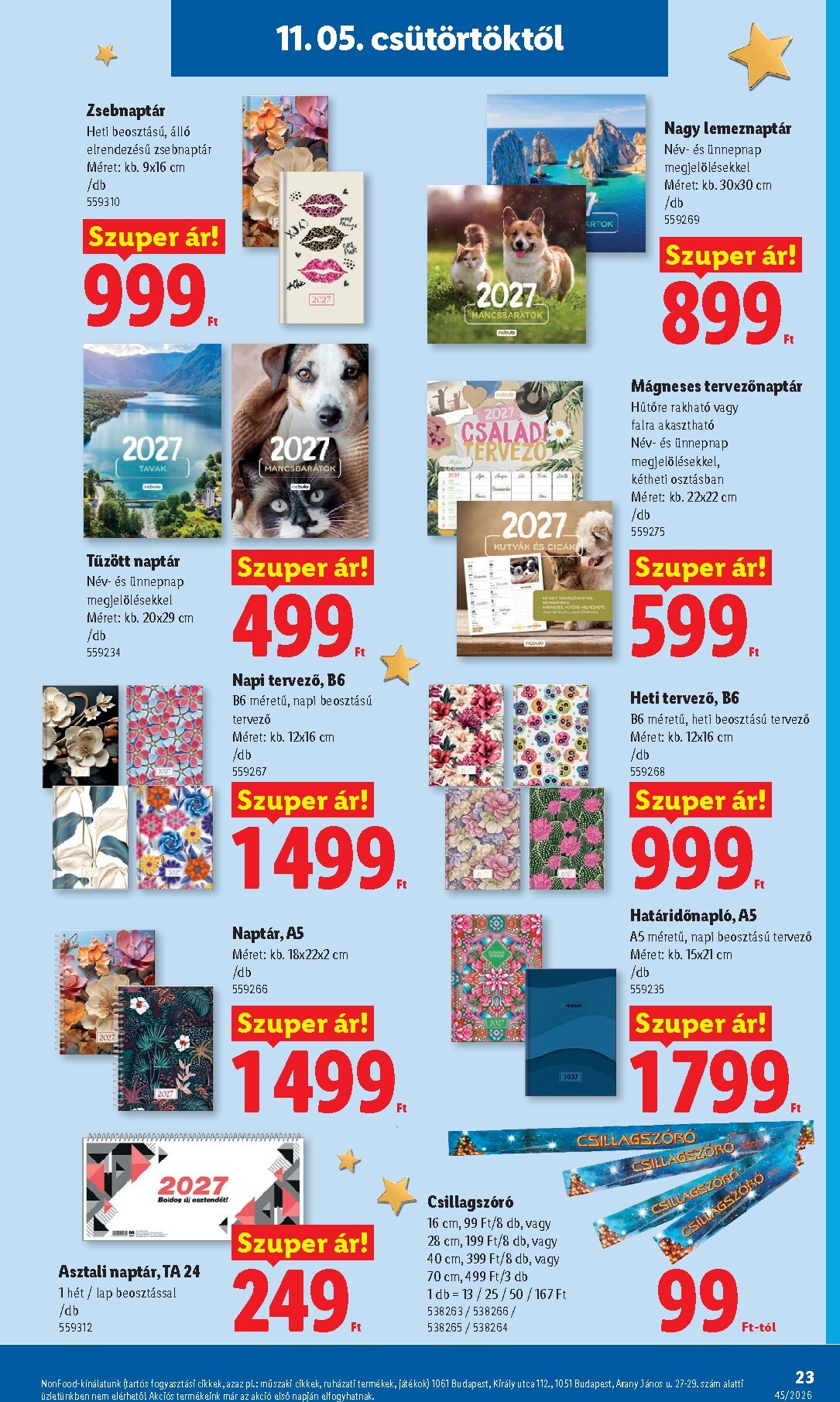 lidl - Lidl - Dekoráció katalógus hirdetmény a következő hétre csütörtöktől 2026.11.05.-tól szerdától 2026.11.11.-ig - page: 23