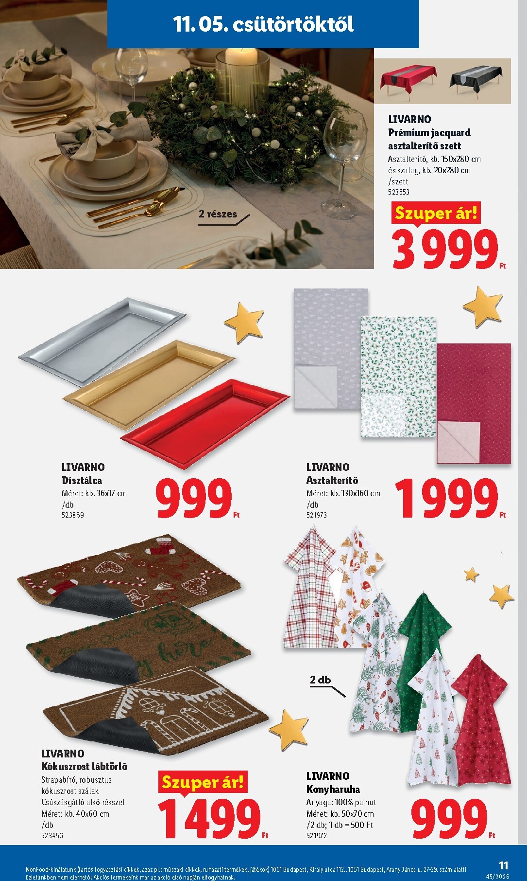 lidl - Lidl - Dekoráció katalógus hirdetmény a következő hétre csütörtöktől 2026.11.05.-tól szerdától 2026.11.11.-ig - page: 11