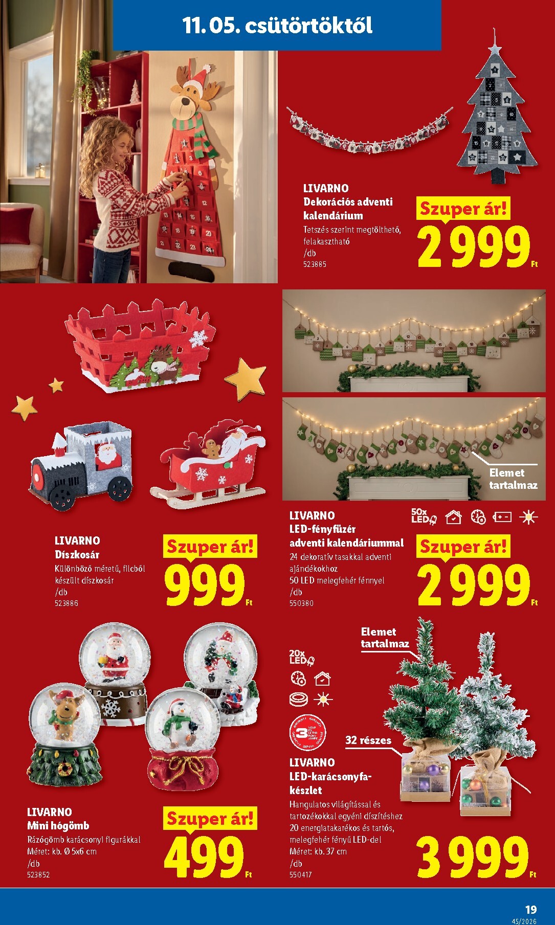 lidl - Lidl - Dekoráció katalógus hirdetmény a következő hétre csütörtöktől 2026.11.05.-tól szerdától 2026.11.11.-ig - page: 19