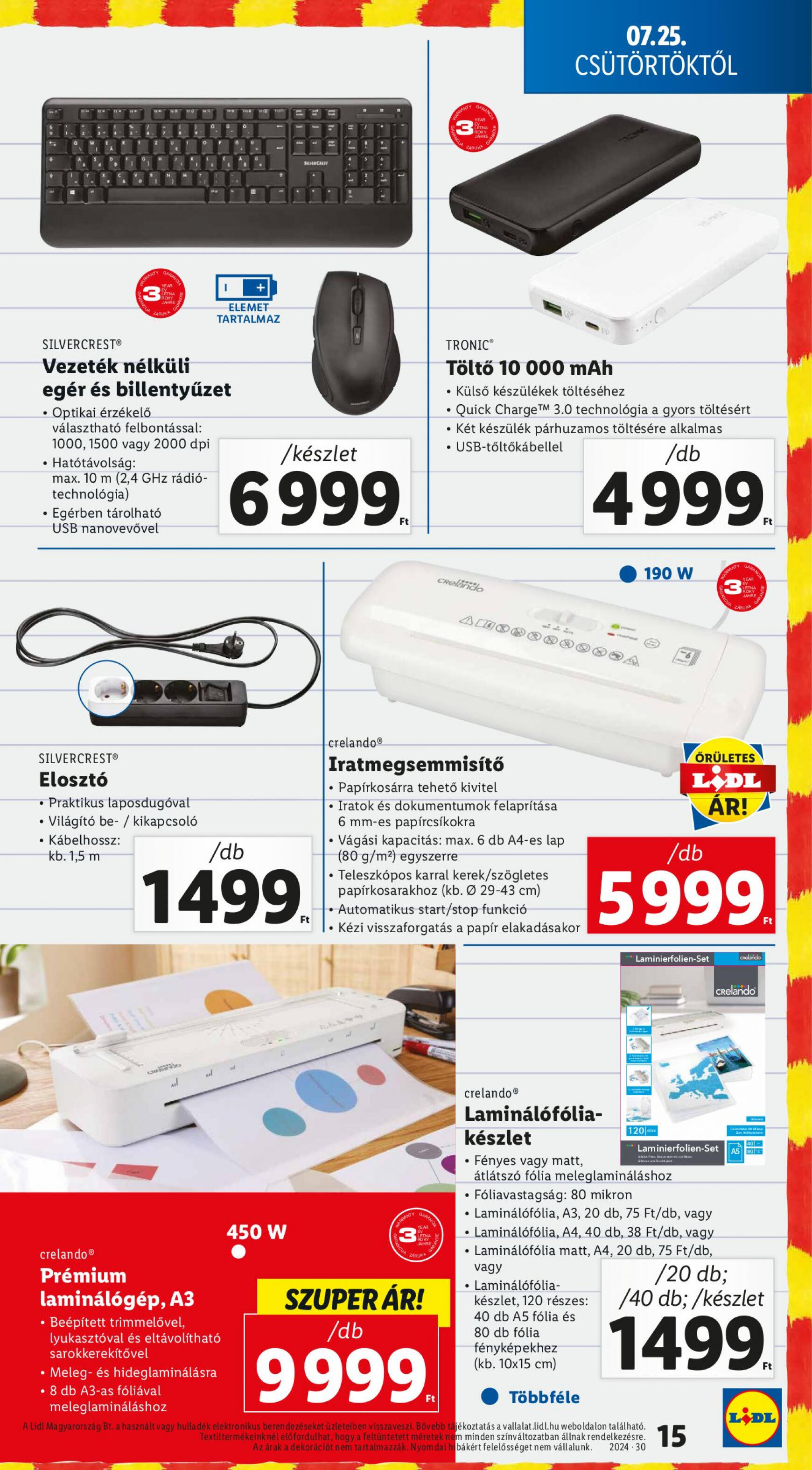 lidl - Aktuális újság Lidl 07.25. - 07.31. - page: 15