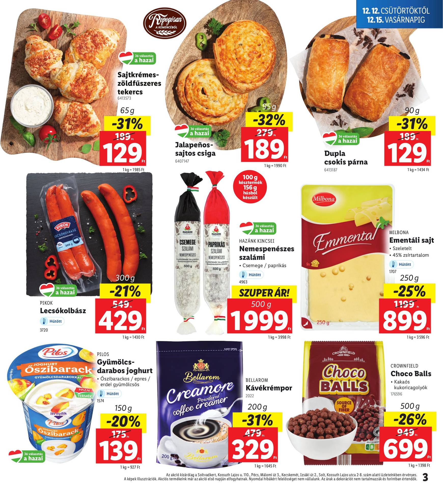 lidl - Lidl - Soltvadkert, Kecskemét, Pécs, Solt akciós újság, érvényes 12.12. - 12.15. - page: 3