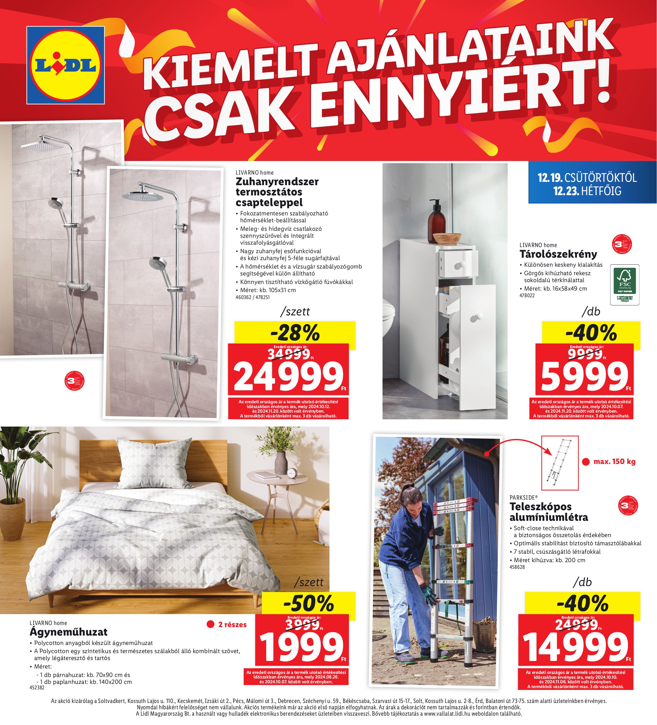 lidl - Lidl - Soltvadkert, Kecskemét, Pécs, Debrecen, Békéscsaba, Solt, Érd akciós újság, érvényes 12.19. - 12.23. - page: 4