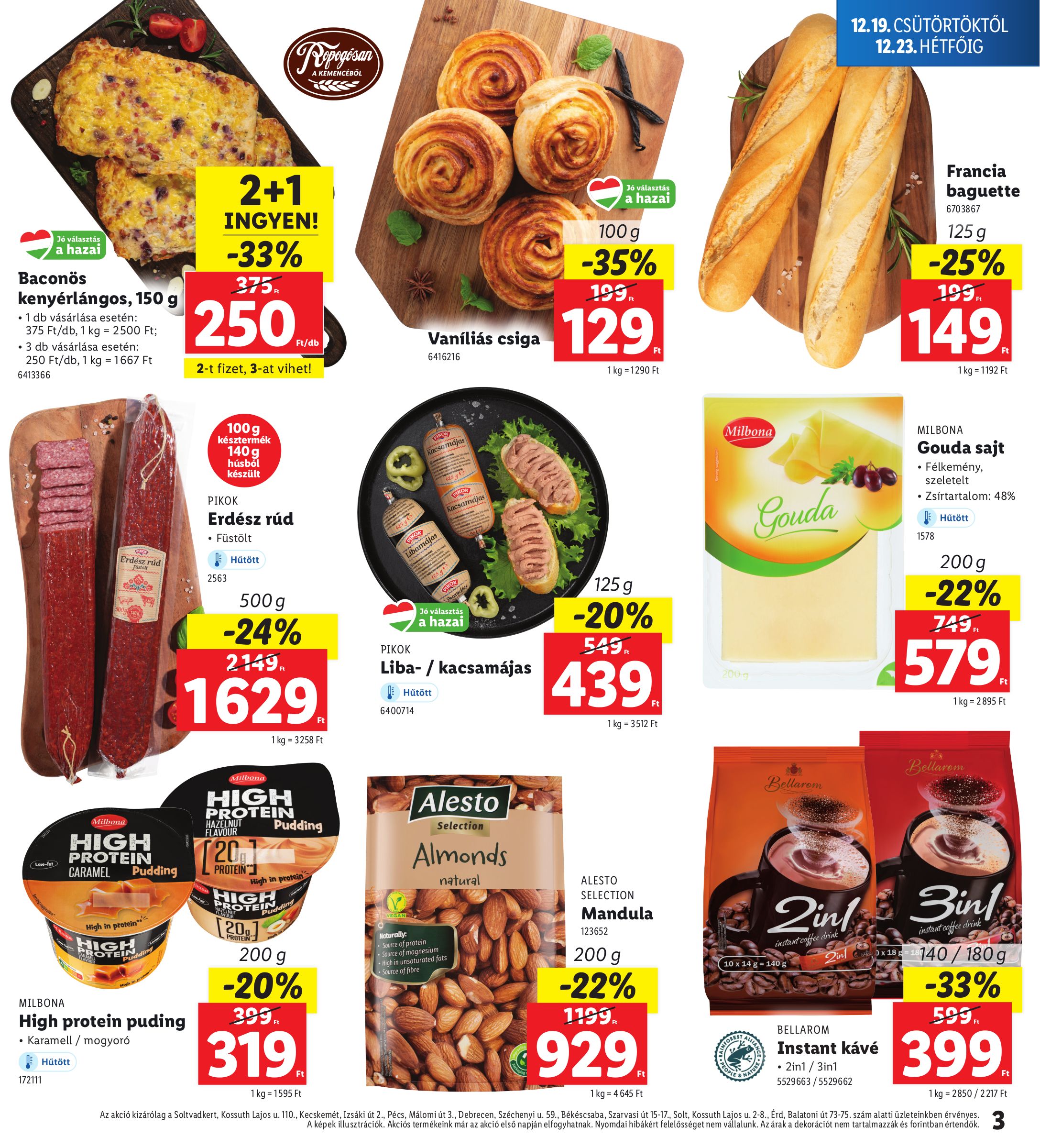 lidl - Lidl - Soltvadkert, Kecskemét, Pécs, Debrecen, Békéscsaba, Solt, Érd akciós újság, érvényes 12.19. - 12.23. - page: 3