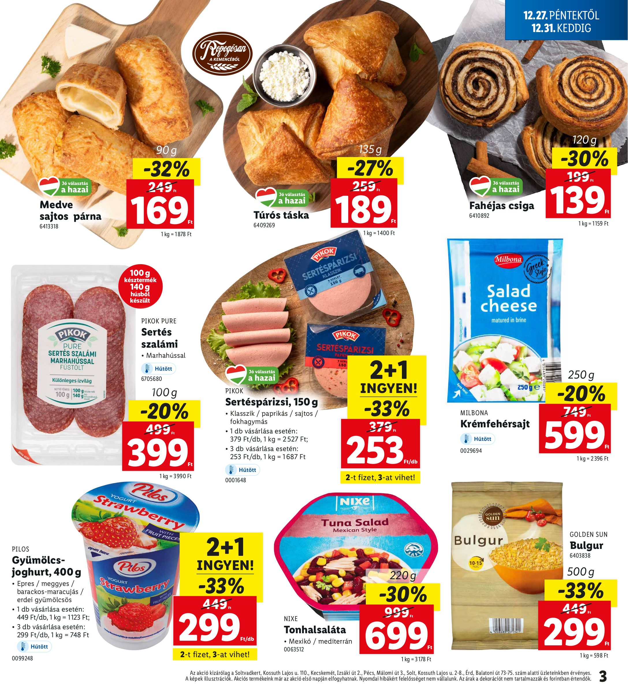 lidl - Lidl - Soltvadkert, Kecskemét, Pécs, Solt, Érd akciós újság, érvényes 12.27. - 12.31. - page: 3