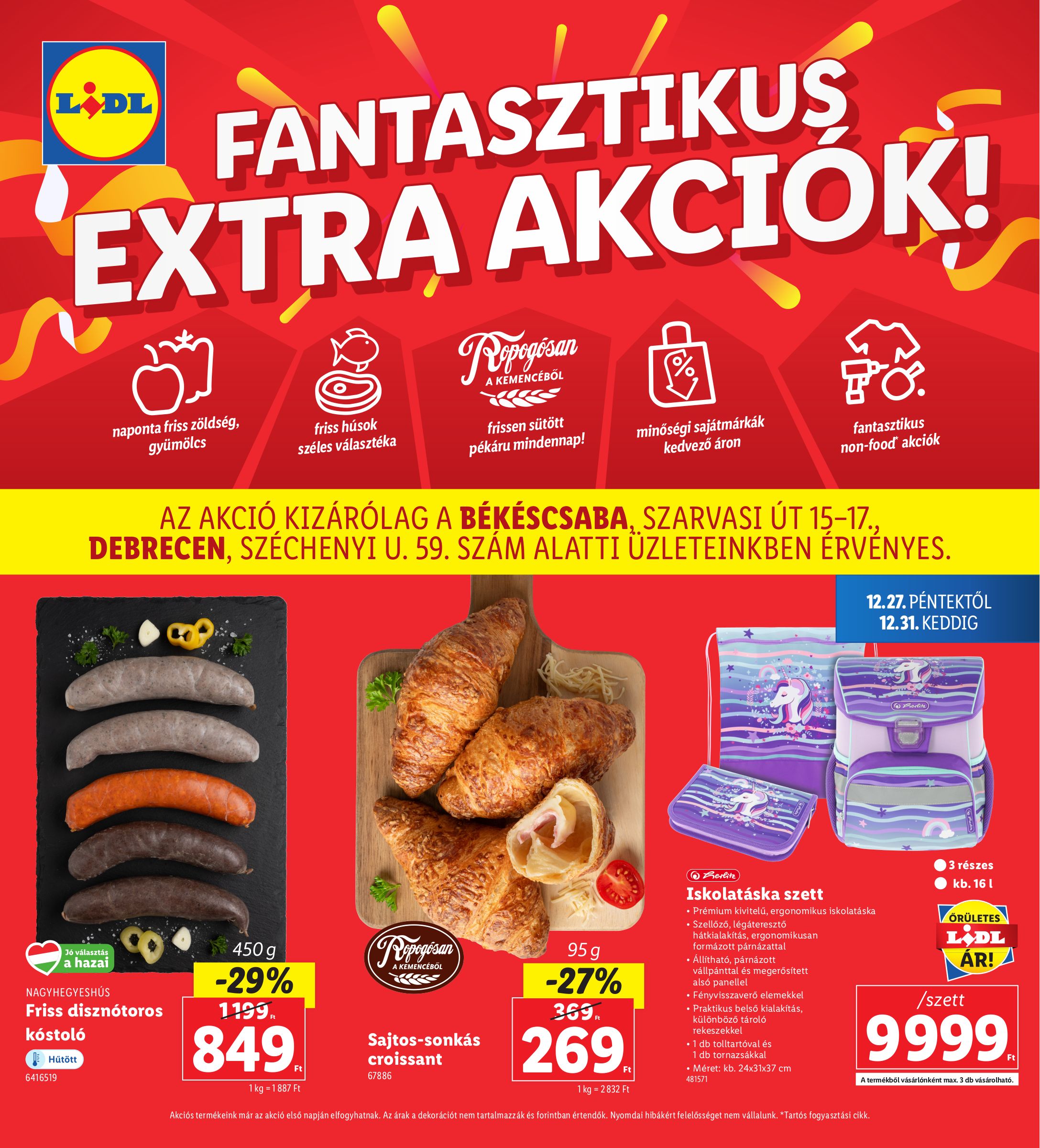 lidl - Lidl - Békéscsaba, Debrecen akciós újság, érvényes 12.27. - 12.31.