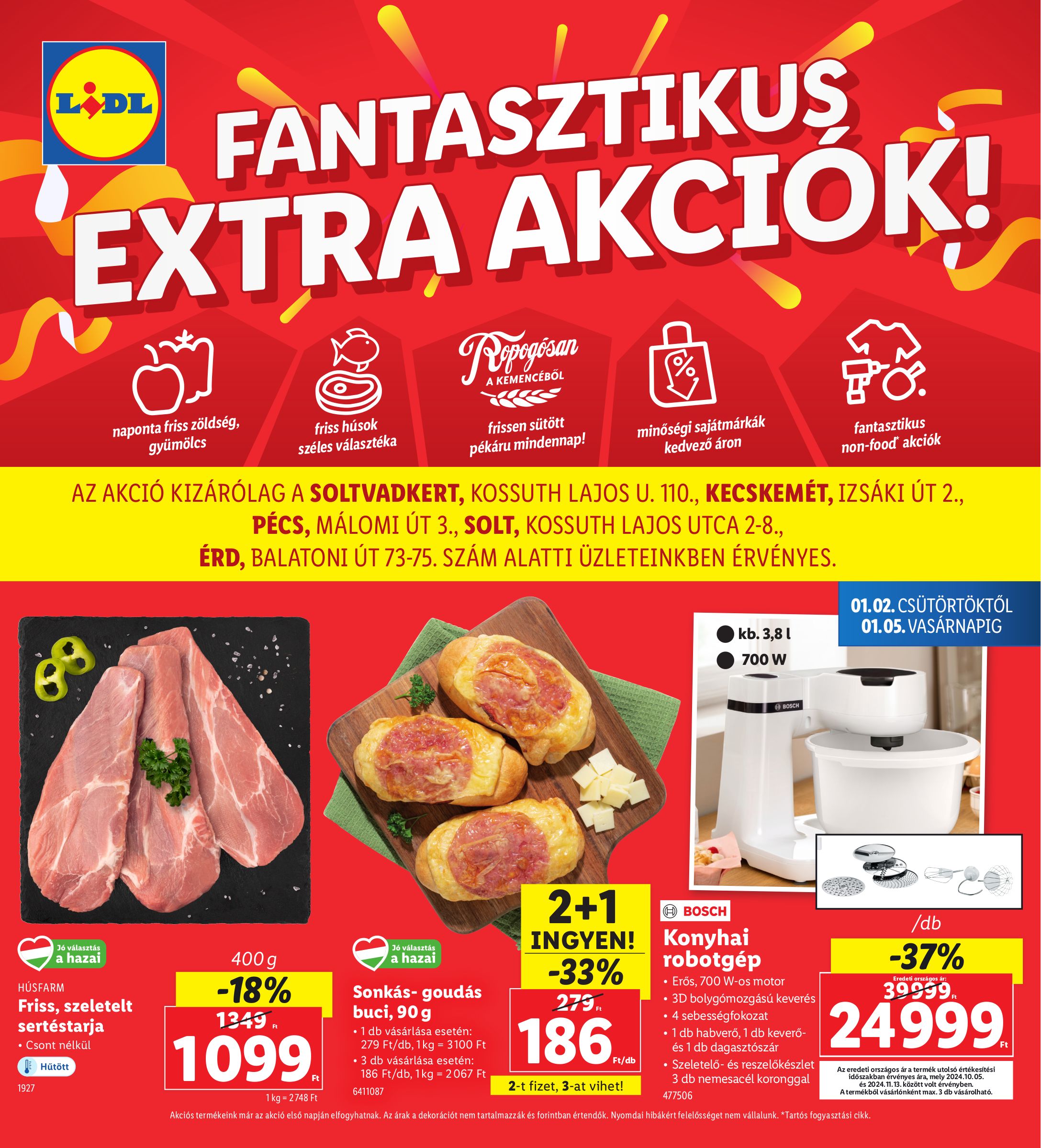 lidl - Lidl - Soltvadkert, Kecskemét, Solt, Pécs, Érd akciós újság, érvényes 01.02. - 01.05.