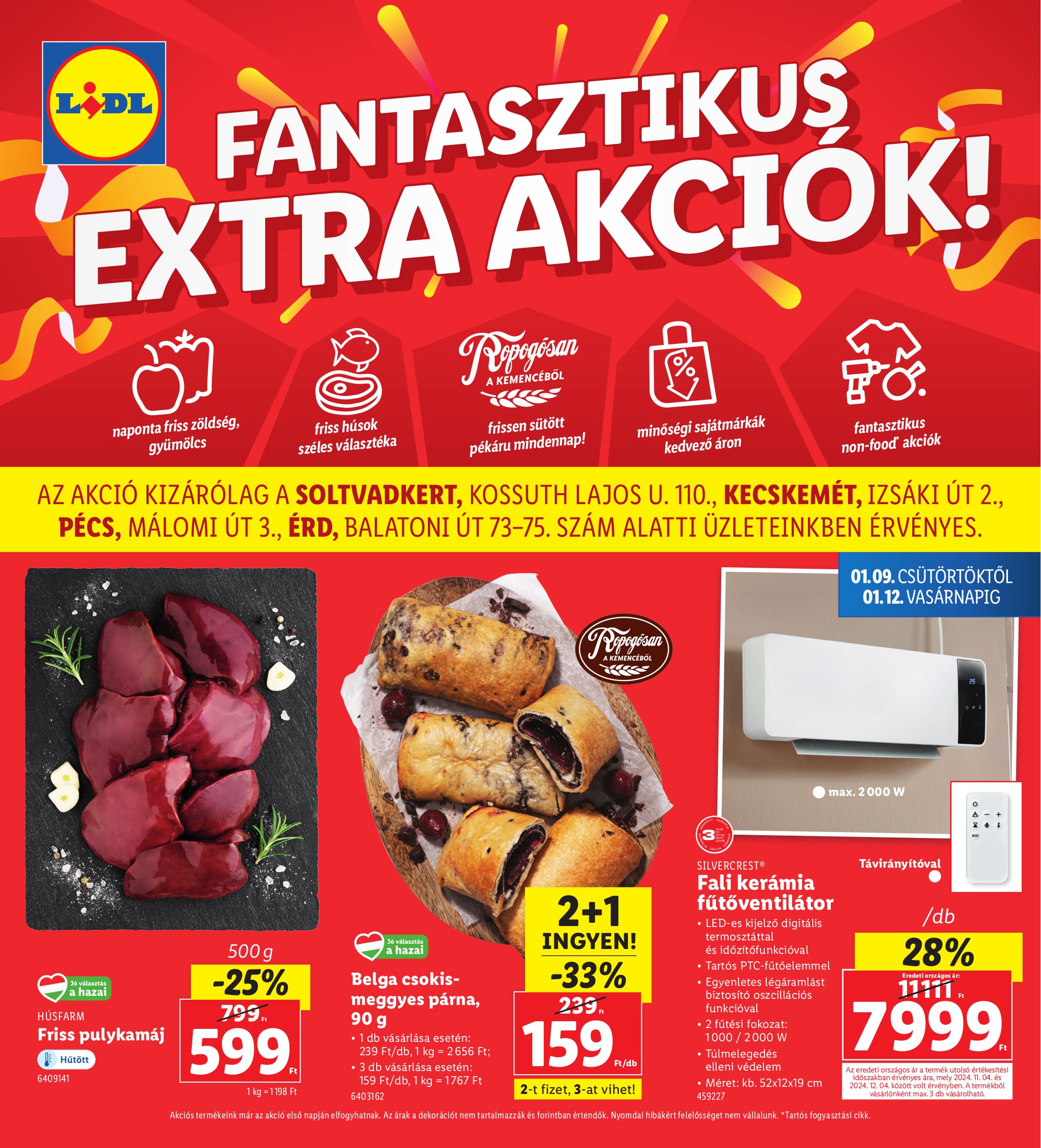 lidl - Lidl - Soltvadkert, Kecskemét, Pécs, Érd akciós újság, érvényes 01.09. - 01.12.