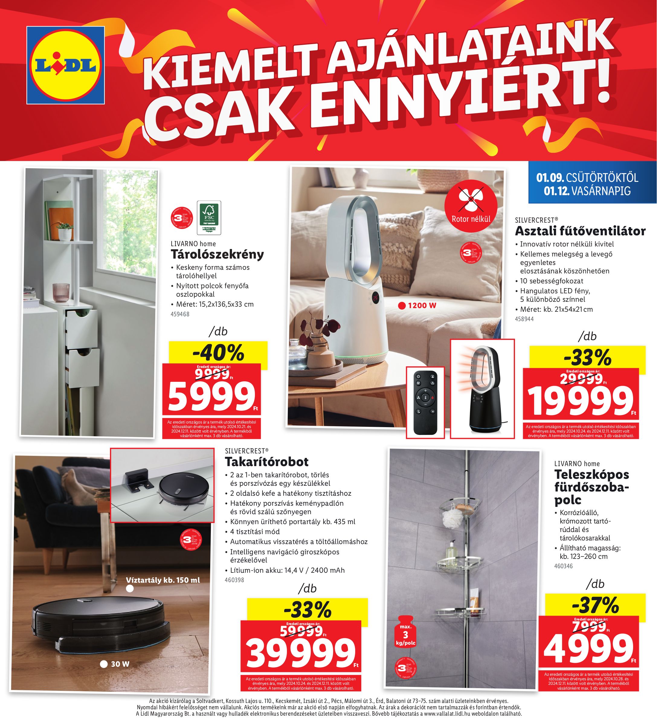 lidl - Lidl - Soltvadkert, Kecskemét, Pécs, Érd akciós újság, érvényes 01.09. - 01.12. - page: 4