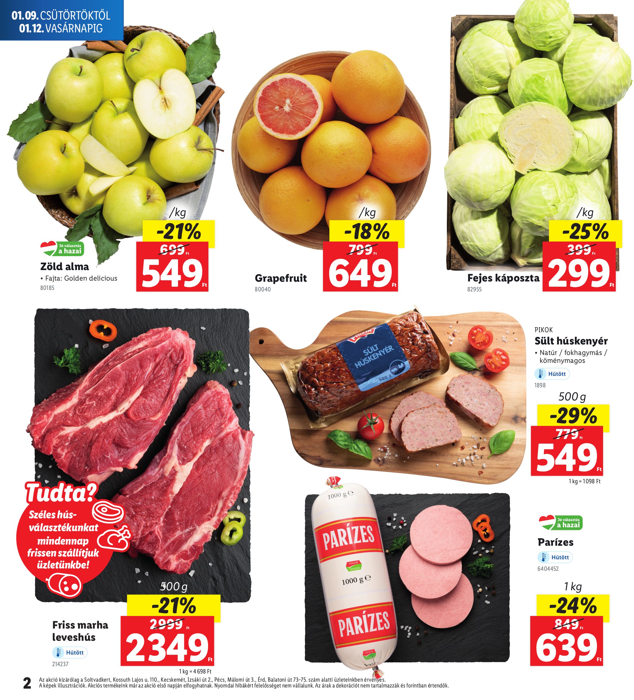 lidl - Lidl - Soltvadkert, Kecskemét, Pécs, Érd akciós újság, érvényes 01.09. - 01.12. - page: 2