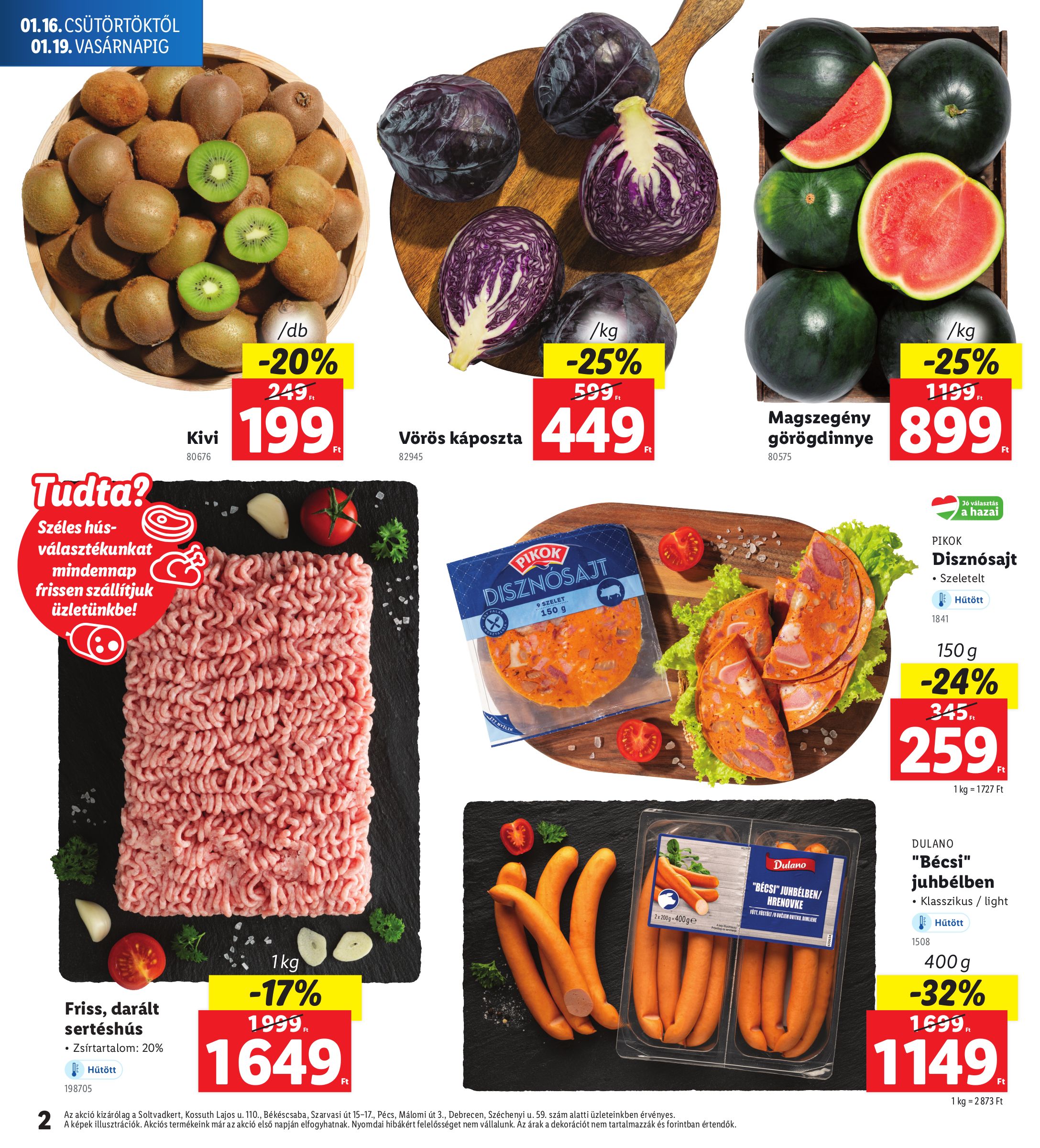 lidl - Lidl - Soltvadkert, Békéscsaba, Debrecen, Pécs akciós újság, érvényes 01.16. - 01.19. - page: 2