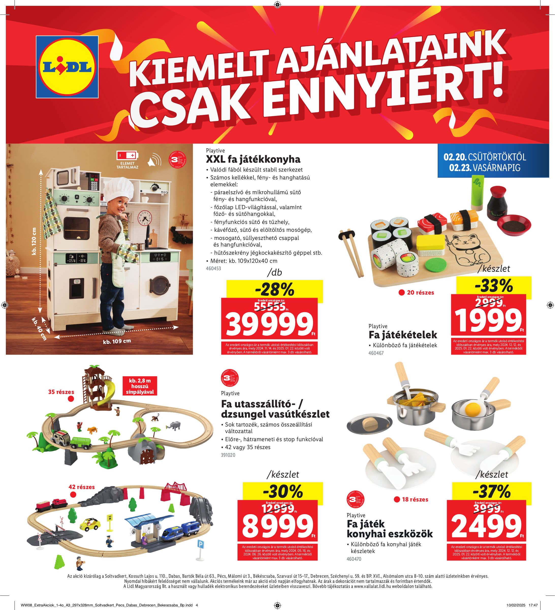 lidl - Lidl - Soltvadkert, Dabas, Pécs, Békéscsaba, Debrecen, Budapest akciós újság, érvényes 02.20. - 02.23. - page: 4