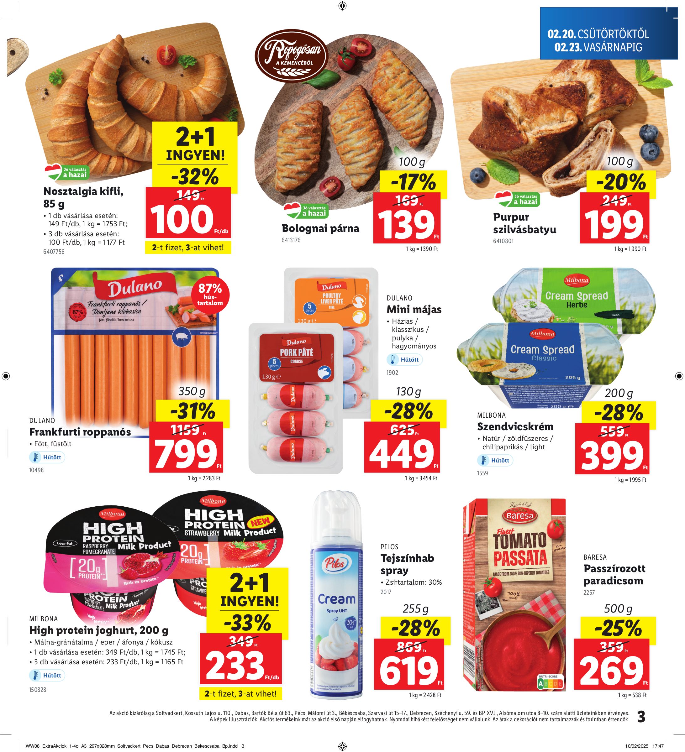 lidl - Lidl - Soltvadkert, Dabas, Pécs, Békéscsaba, Debrecen, Budapest akciós újság, érvényes 02.20. - 02.23. - page: 3