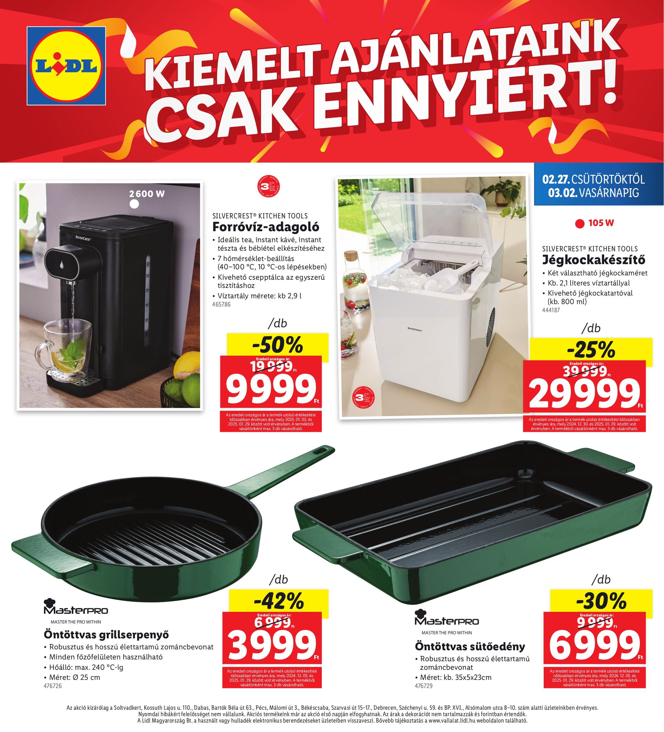 lidl - Lidl - Soltvadkert, Dabas, Pécs, Békéscsaba, Debrecen, Budapest akciós újság, érvényes 02.27. - 03.02. - page: 4