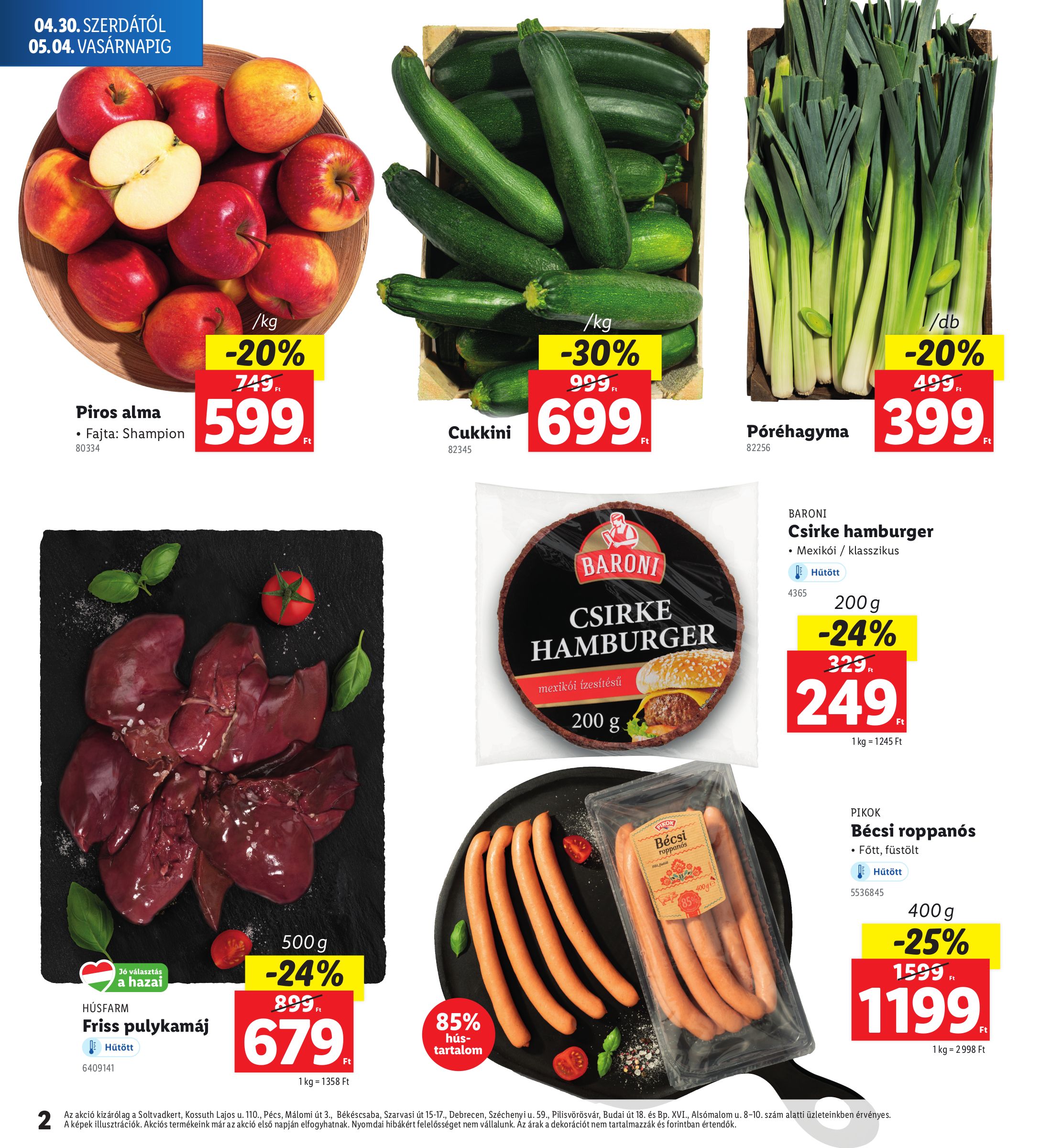 lidl - Lidl - Soltvadkert, Pécs, Békéscsaba, Debrecen, Pilisvörösvár, Budapest akciós újság, érvényes 04.30. - 05.04. - page: 2