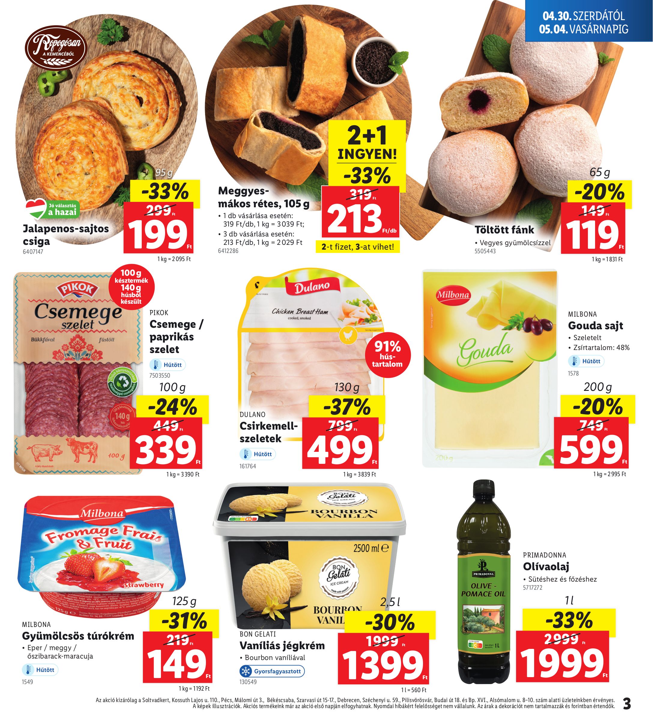 lidl - Lidl - Soltvadkert, Pécs, Békéscsaba, Debrecen, Pilisvörösvár, Budapest akciós újság, érvényes 04.30. - 05.04. - page: 3
