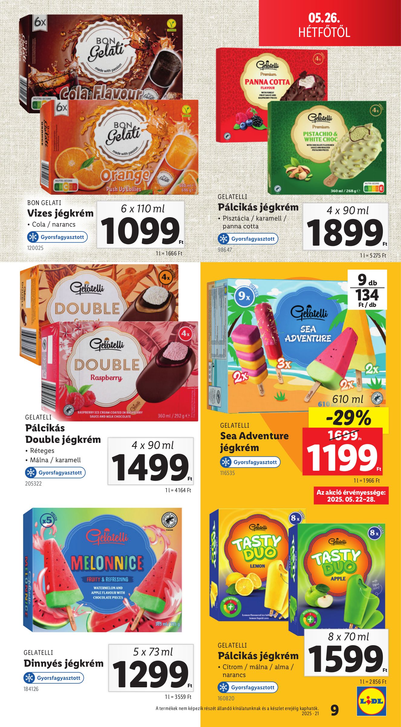 lidl - Lidl - Jégkrém katalógus akciós újság, érvényes 05.26. - 06.04. - page: 9