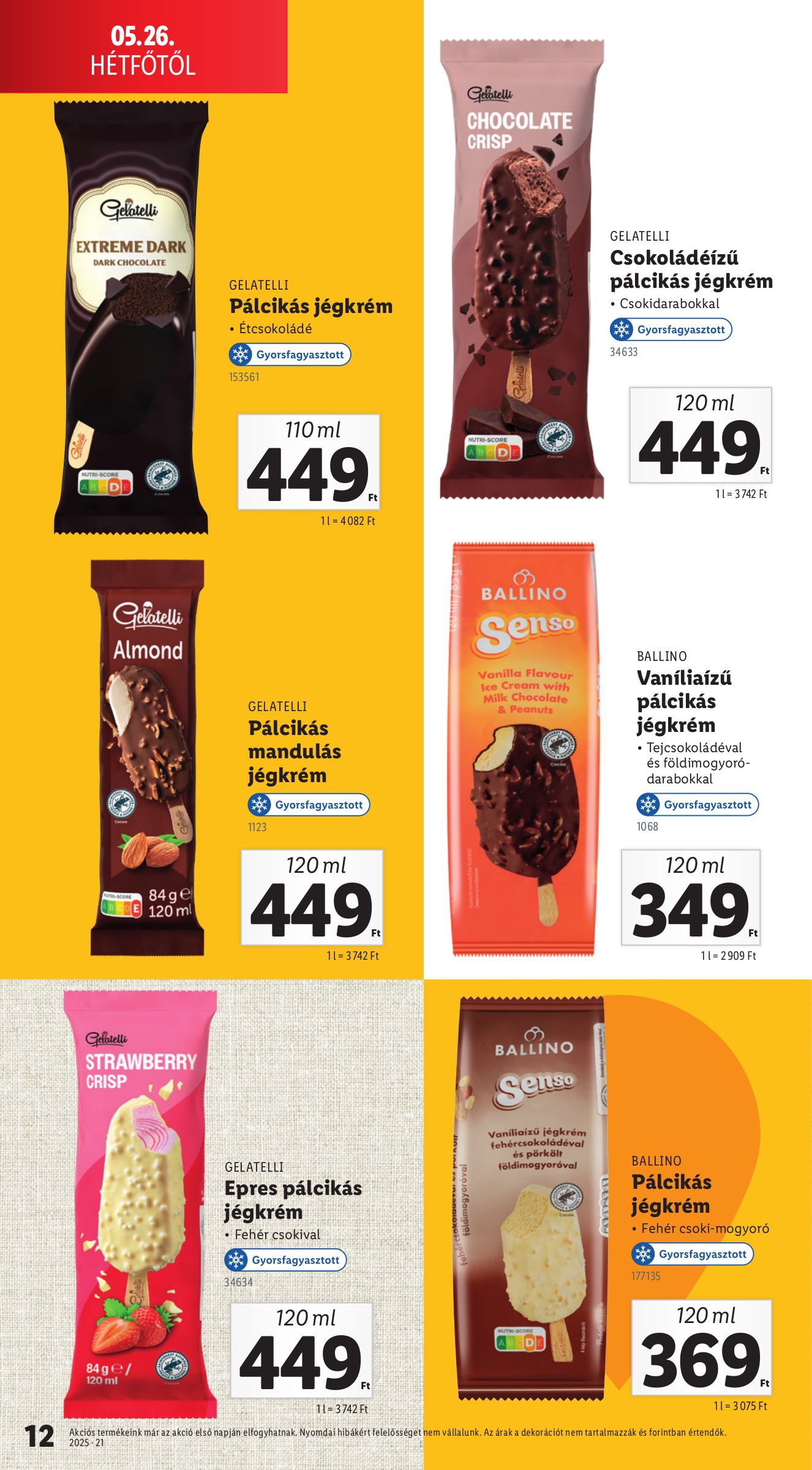 lidl - Lidl - Jégkrém katalógus akciós újság, érvényes 05.26. - 06.04. - page: 12