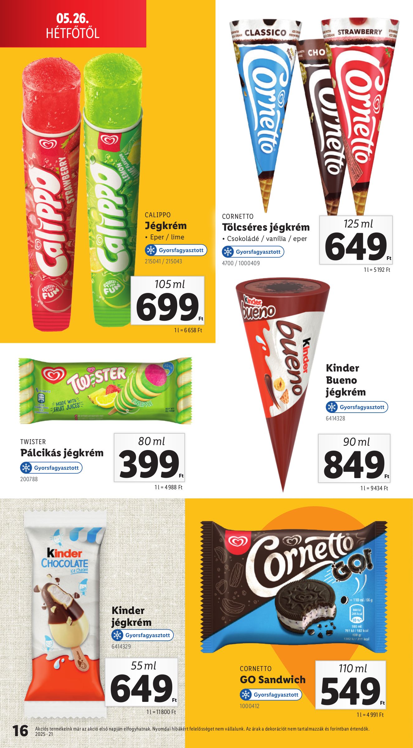 lidl - Lidl - Jégkrém katalógus akciós újság, érvényes 05.26. - 06.04. - page: 16
