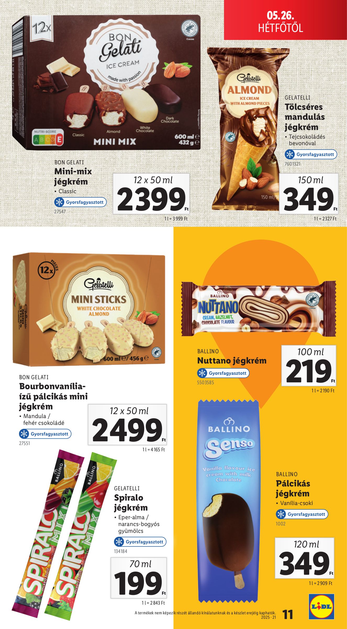 lidl - Lidl - Jégkrém katalógus akciós újság, érvényes 05.26. - 06.04. - page: 11
