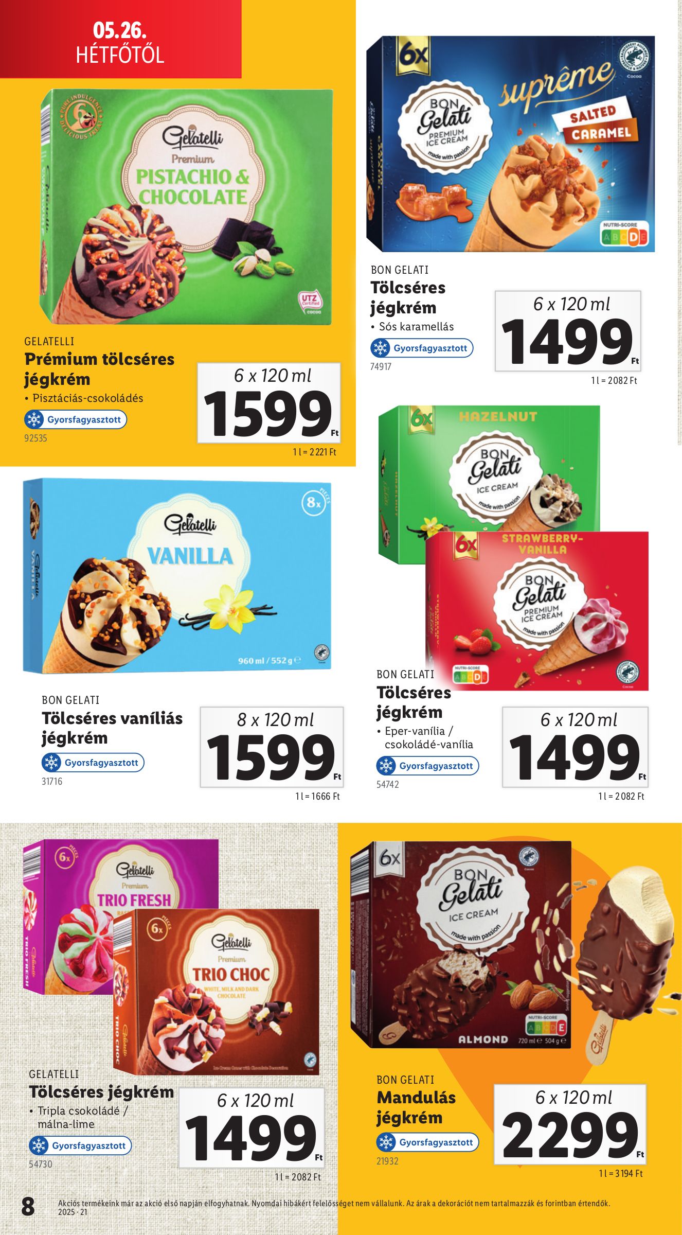 lidl - Lidl - Jégkrém katalógus akciós újság, érvényes 05.26. - 06.04. - page: 8