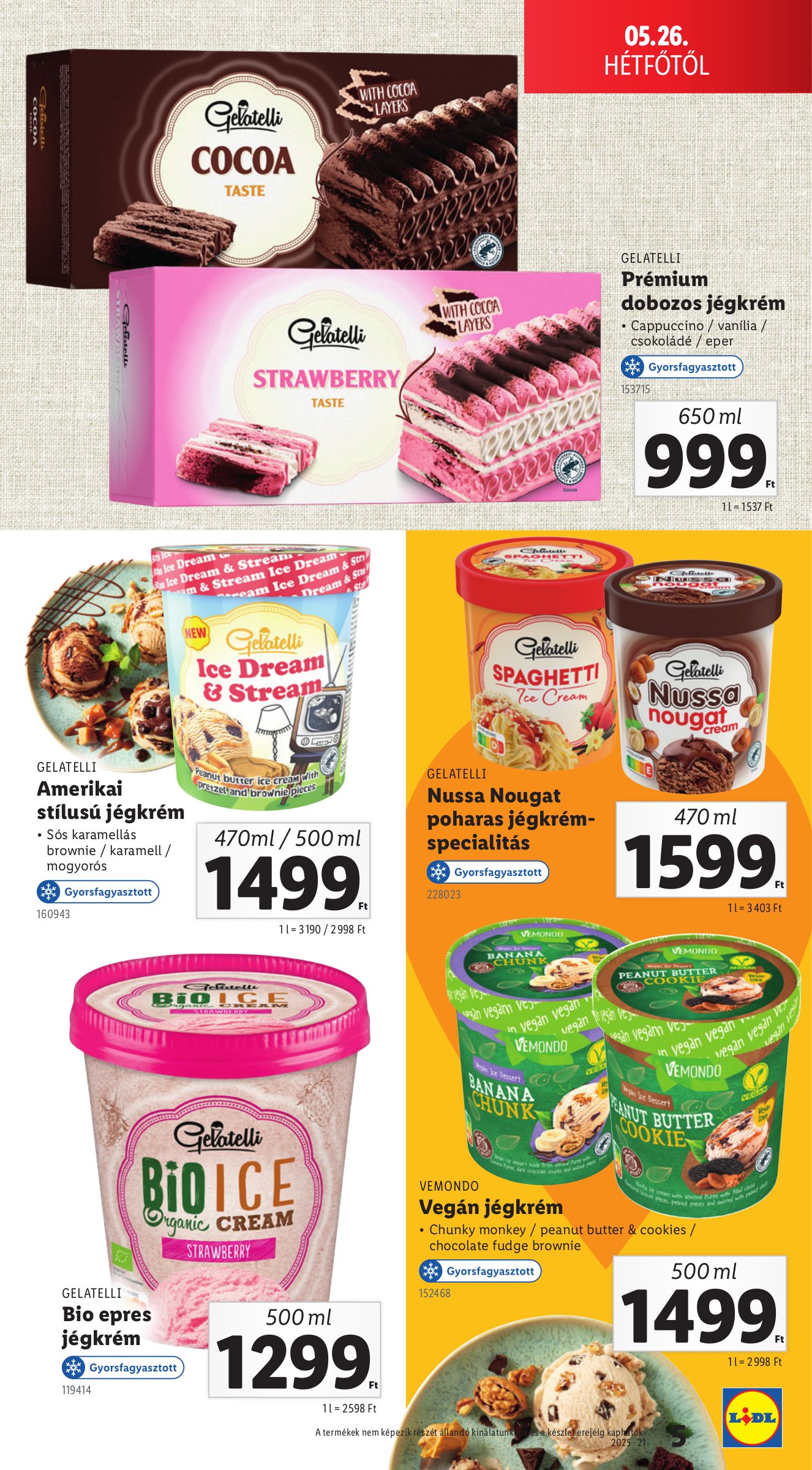 lidl - Lidl - Jégkrém katalógus akciós újság, érvényes 05.26. - 06.04. - page: 5