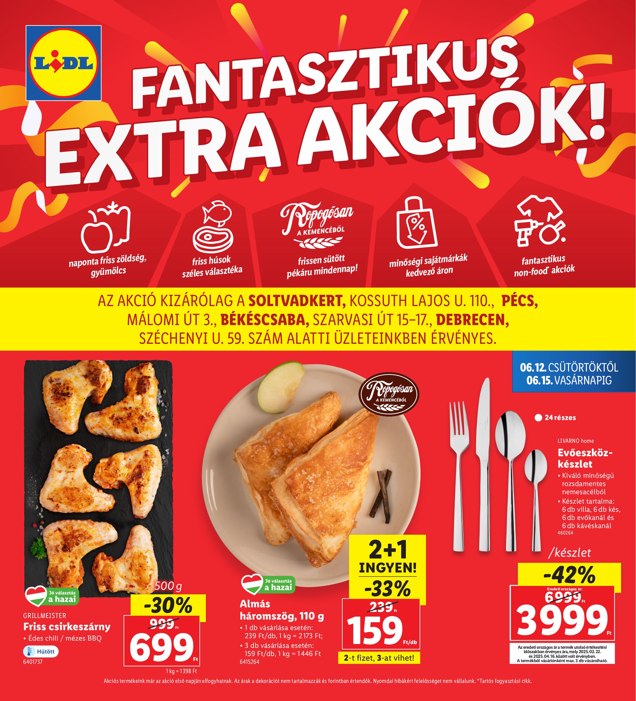 lidl - Lidl - Soltvadkert, Pécs, Békéscsaba, Debrecen akciós újság, érvényes 06.12. - 06.15. - page: 1