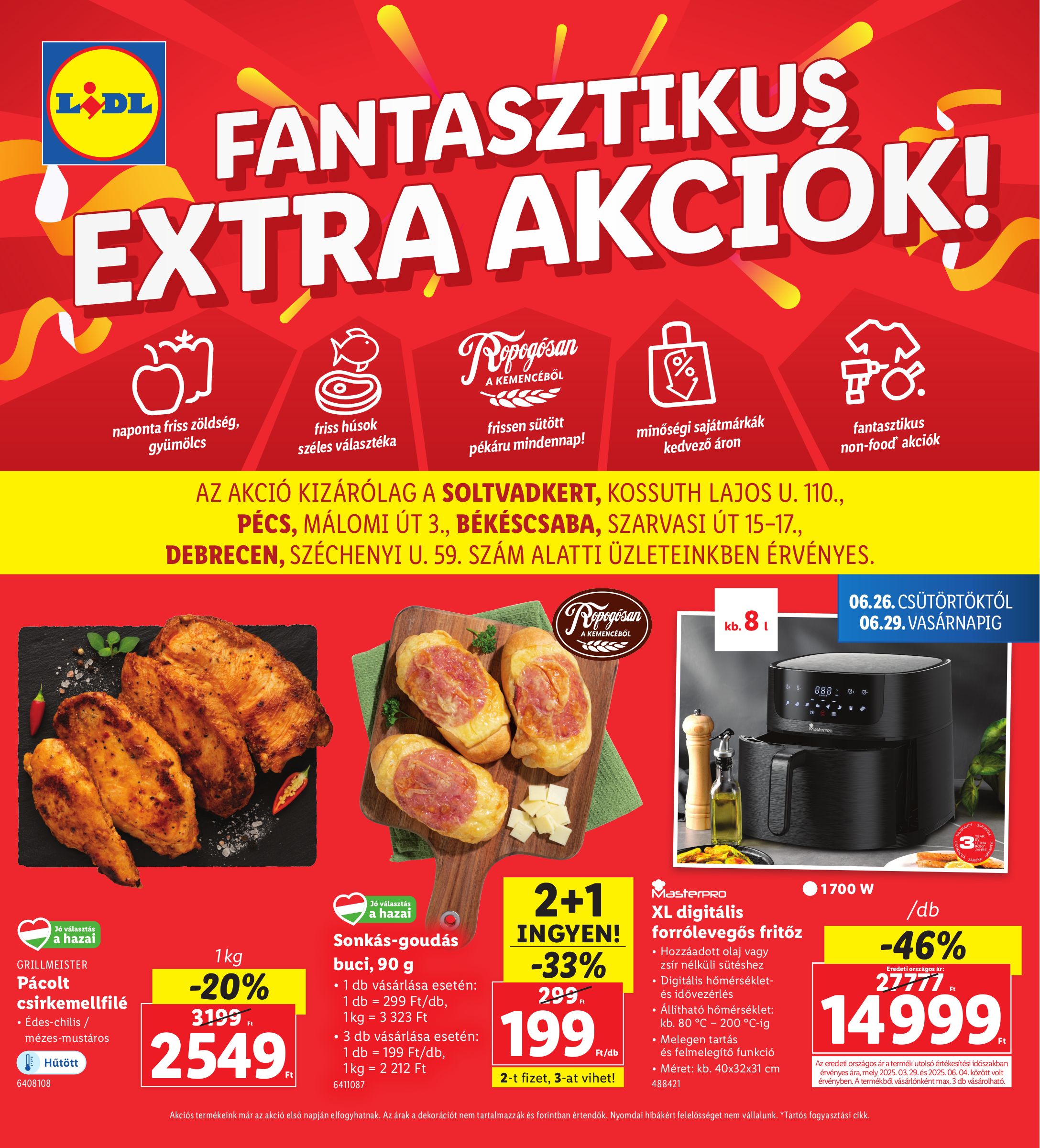 lidl - Lidl - Soltvadkert, Pécs, Békéscsaba, Debrecen akciós újság, érvényes 06.26. - 06.29.