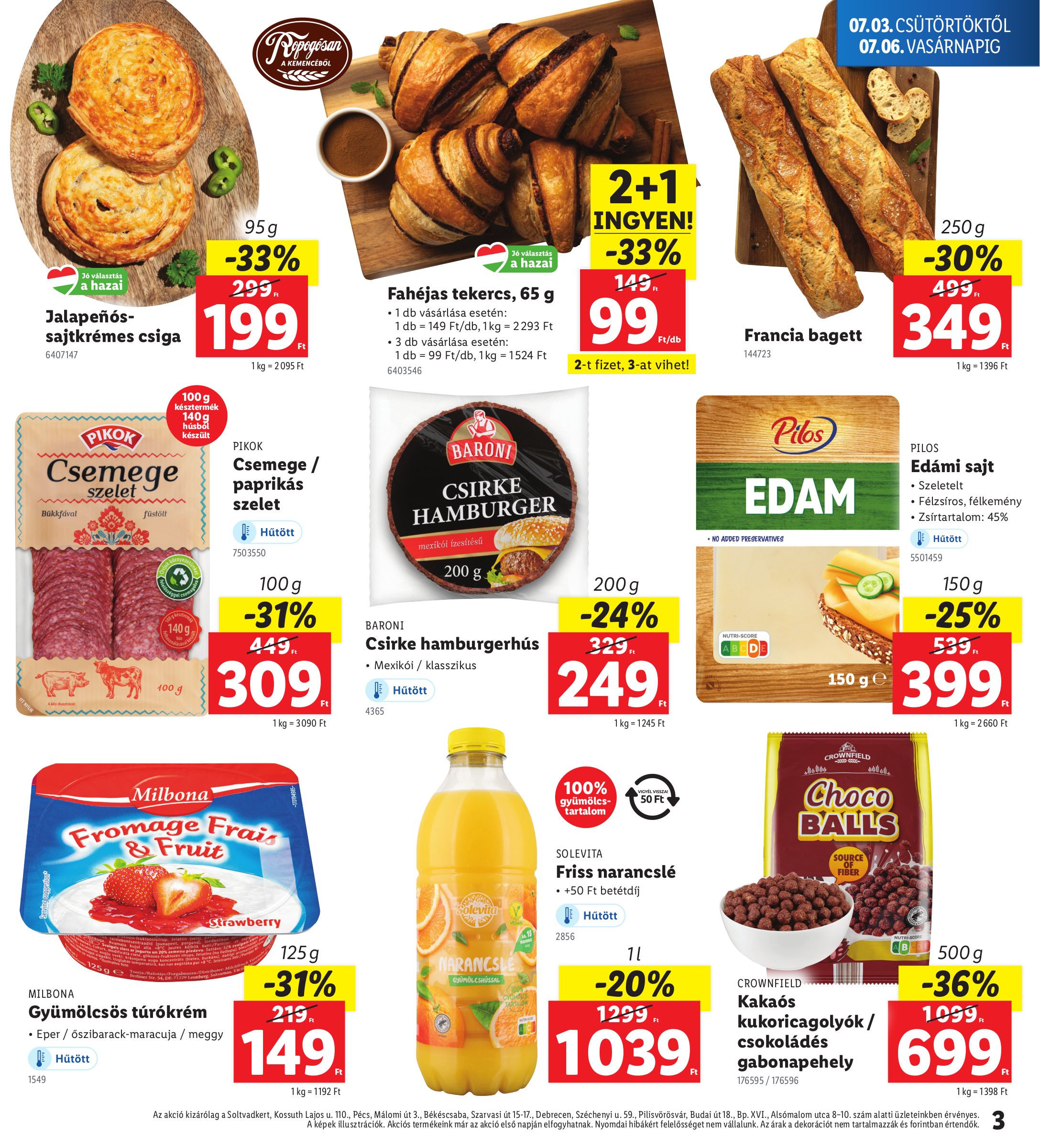 lidl - Lidl - Soltvadkert, Pécs, Békéscsaba, Debrecen, Pilisvörösvár, Budapest akciós újság, érvényes 07.03. - 07.06. - page: 3