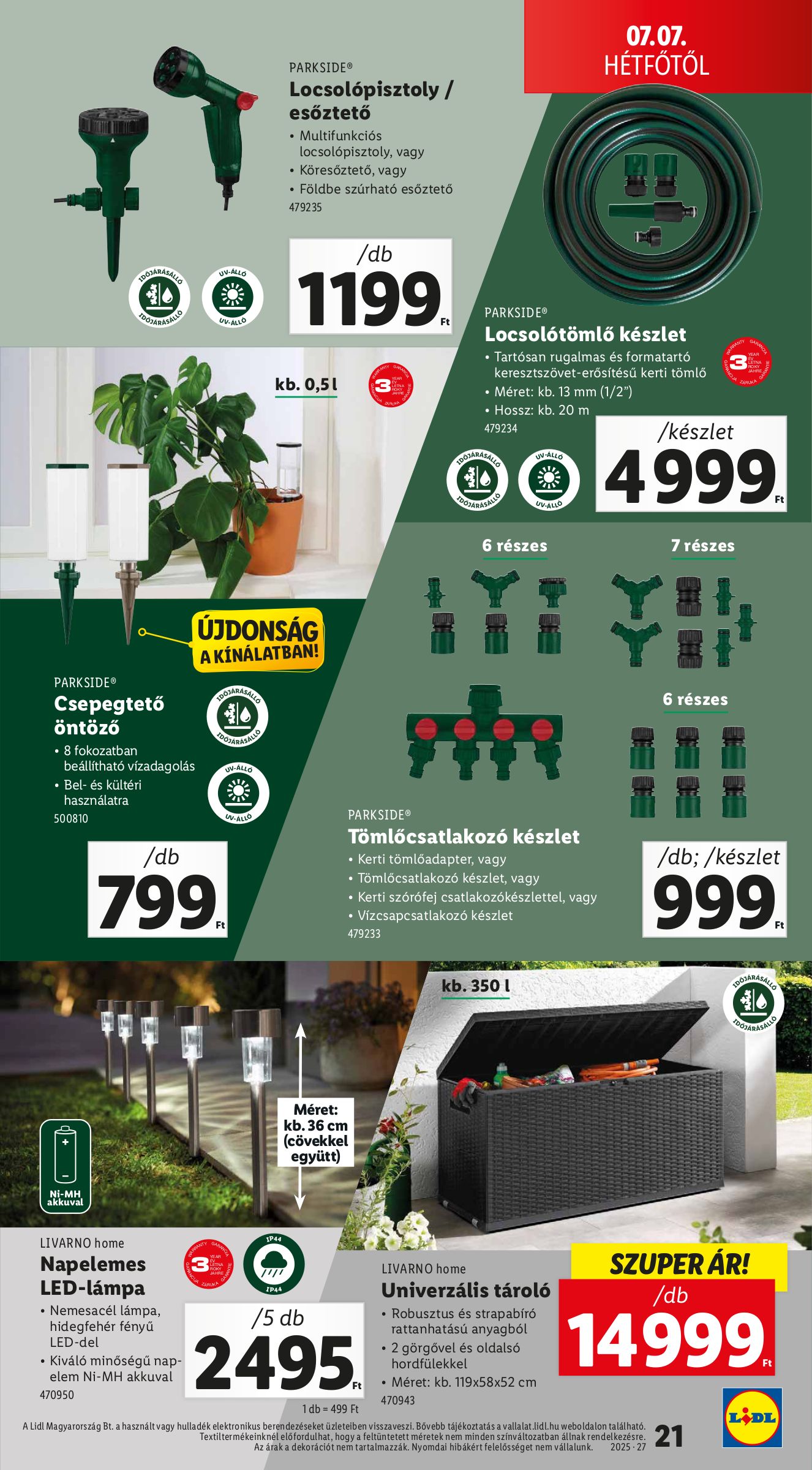 lidl - Lidl - Nonfood akciós újság, érvényes 07.03. - 07.09. - page: 21