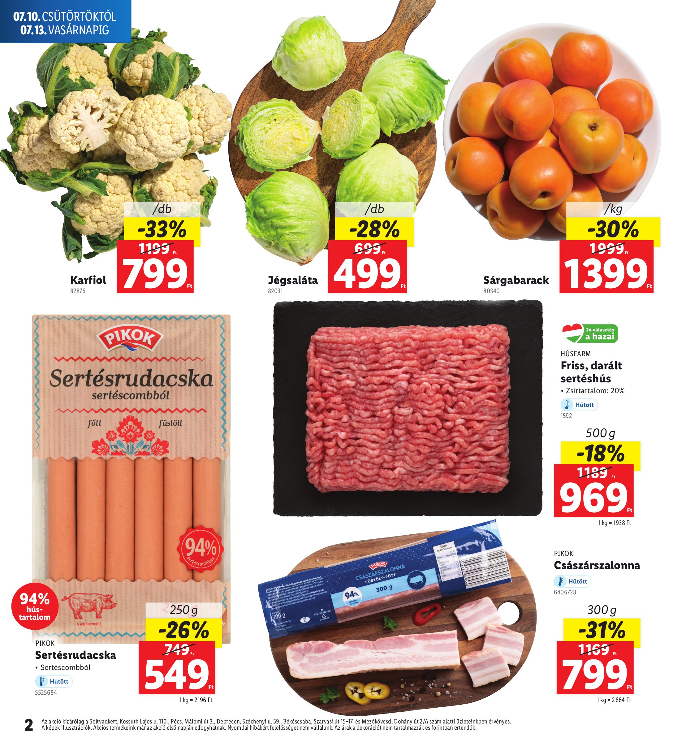 lidl - Lidl - Soltvadkert, Pécs, Békéscsaba, Debrecen, Mezökövesd akciós újság, érvényes 07.10. - 07.13. - page: 2