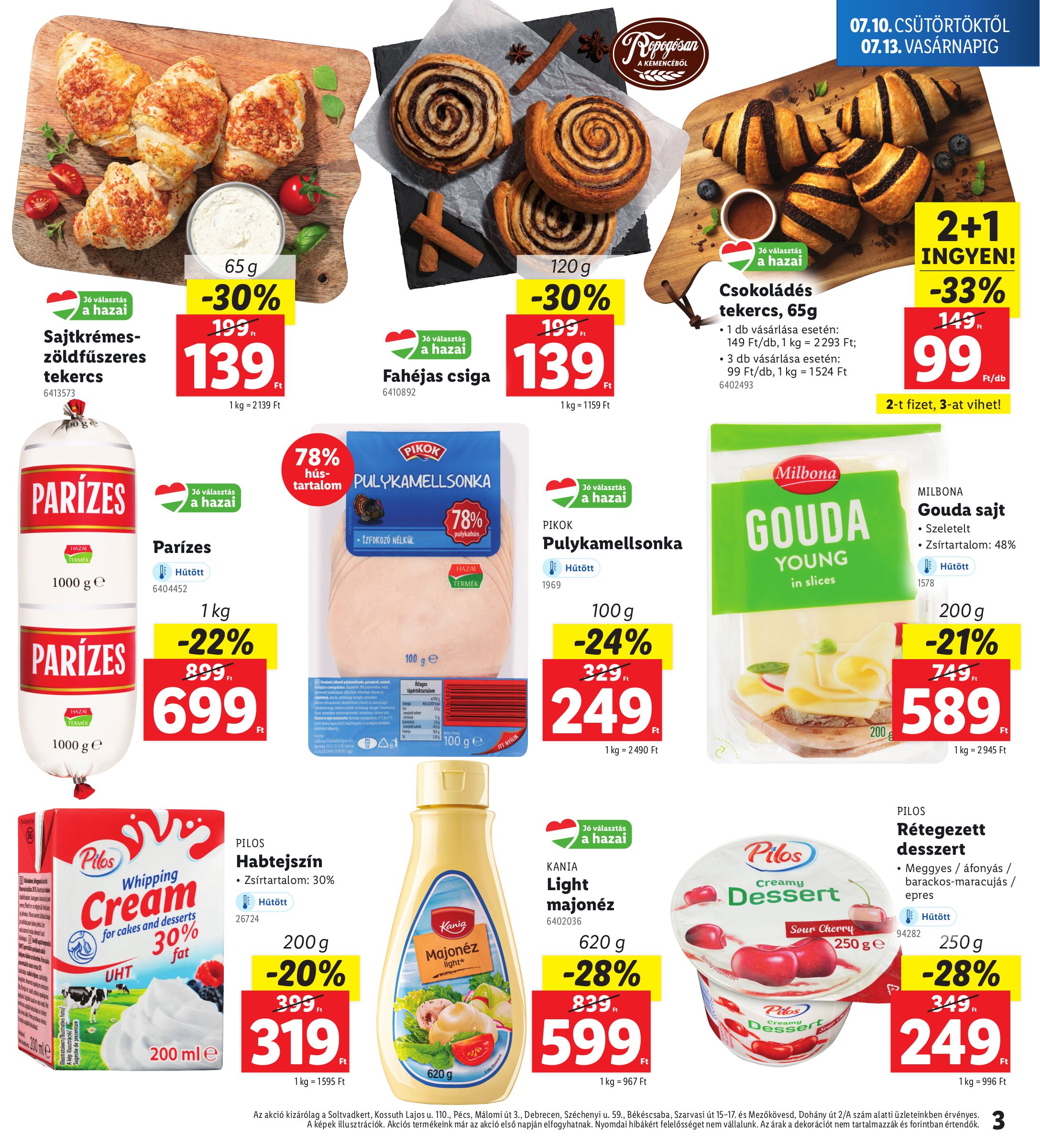 lidl - Lidl - Soltvadkert, Pécs, Békéscsaba, Debrecen, Mezökövesd akciós újság, érvényes 07.10. - 07.13. - page: 3