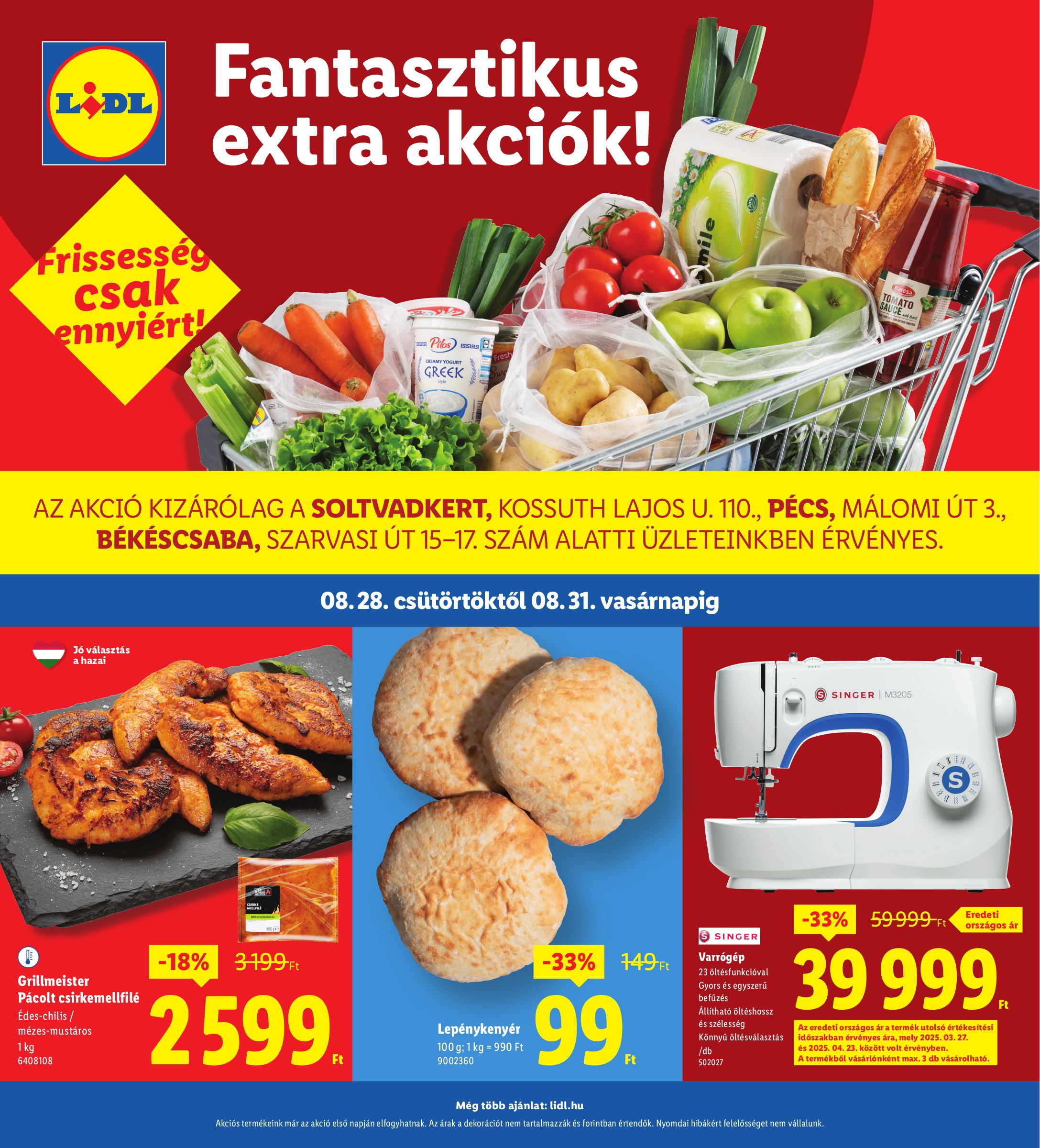 lidl - Lidl - Soltvadkert, Pécs, Békéscsaba akciós újság, érvényes 08.28. - 08.31.