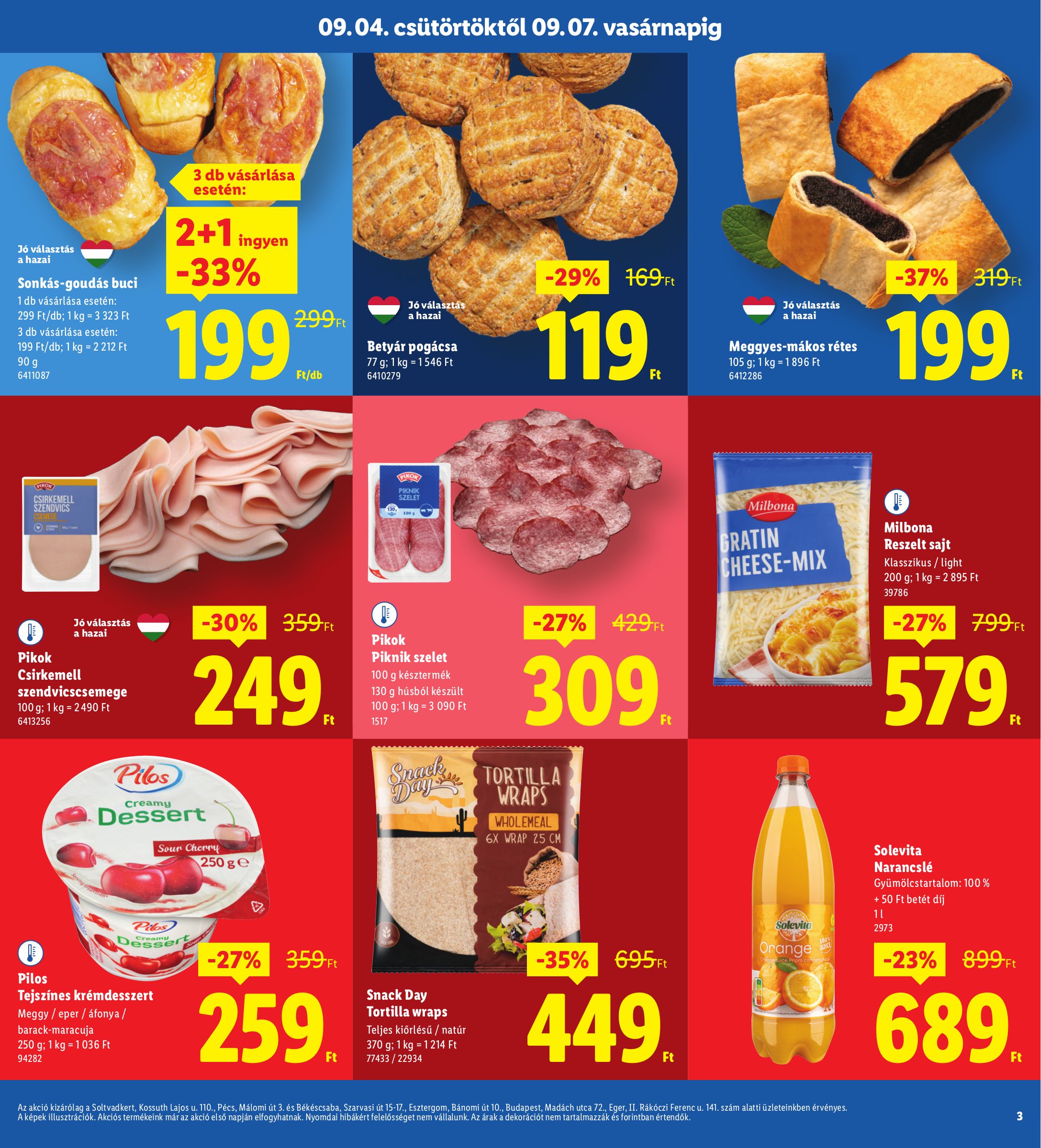 lidl - Lidl - Soltvadkert, Pécs, Békéscsaba, Esztergom, Budapest, Eger akciós újság, érvényes 09.04. - 09.07. - page: 3